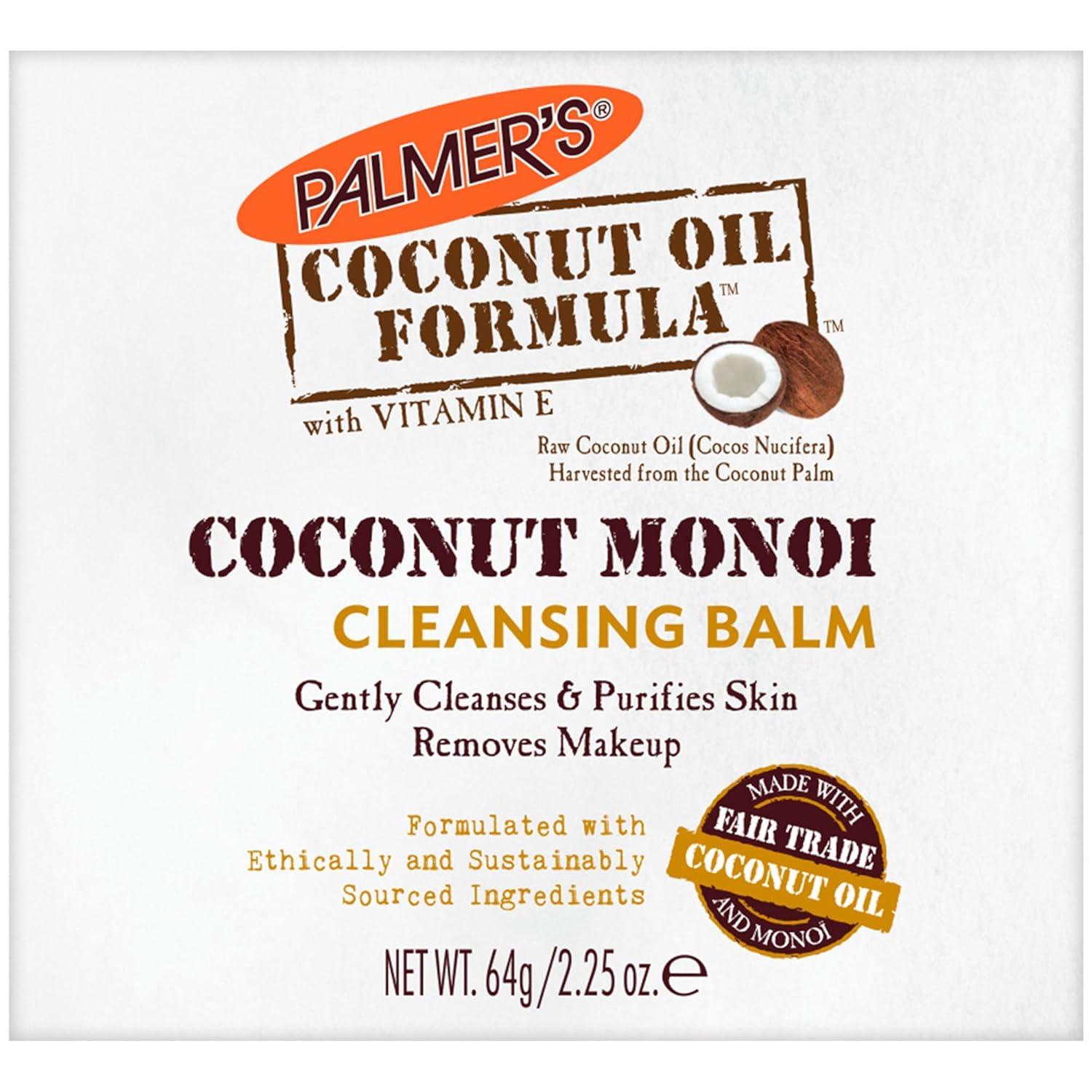 Palmer’s Coconut Oil Formula, Coconut Monoi Facial Cleansing Balm and Makeup Remover, 2.25 Ounces(2.25 Ounce (Pack of 2)) - view 2