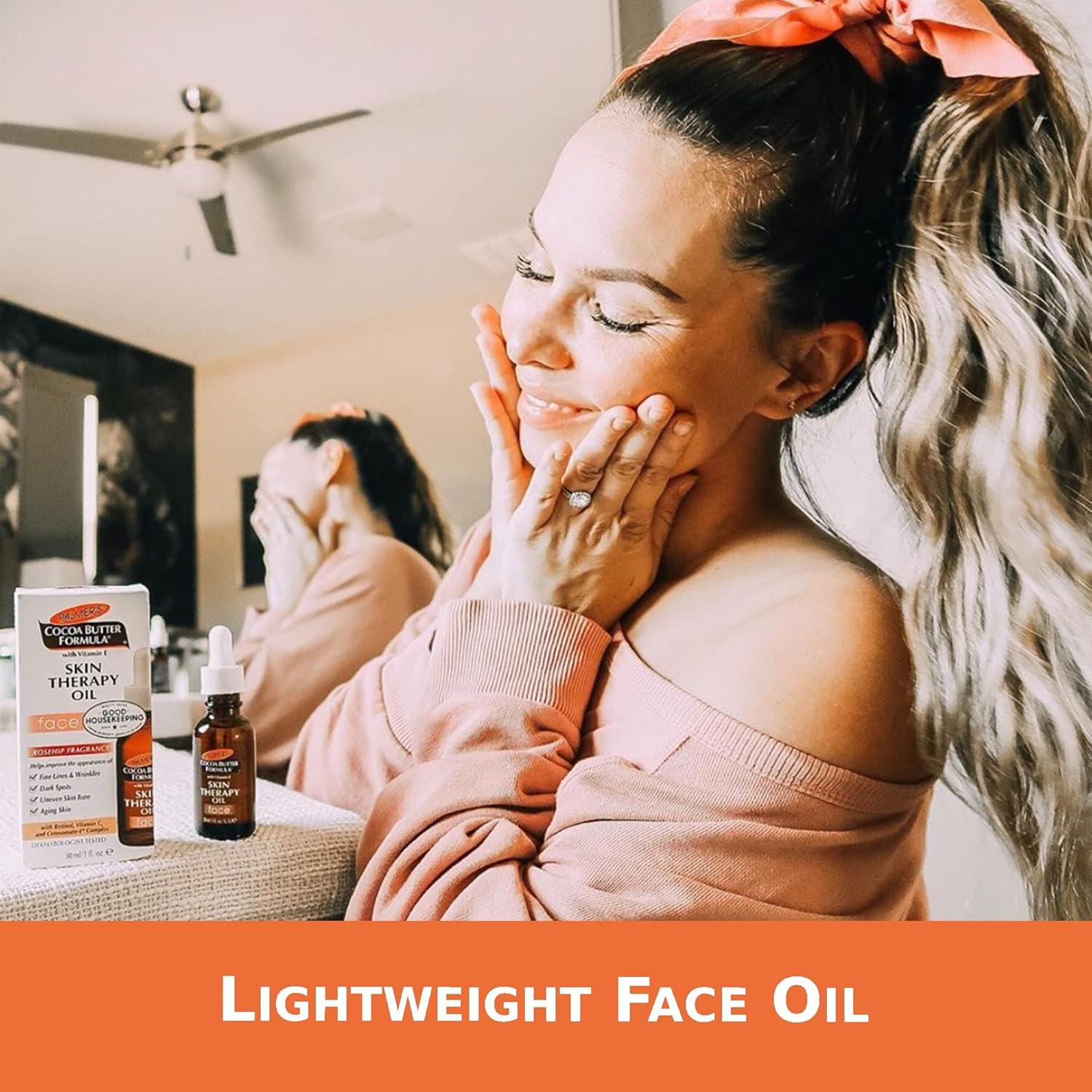 Palmer’s Face Oil + Facial Cleanser Oil, Cocoa Butter with Vitamin E & Rosehip Fragrance Skin Care Bundle, Includes 1 Cleansing Oil to Clean & Brighten Skin (6.5 fl oz) and 1 Facial Oil (1 fl oz) - view 6