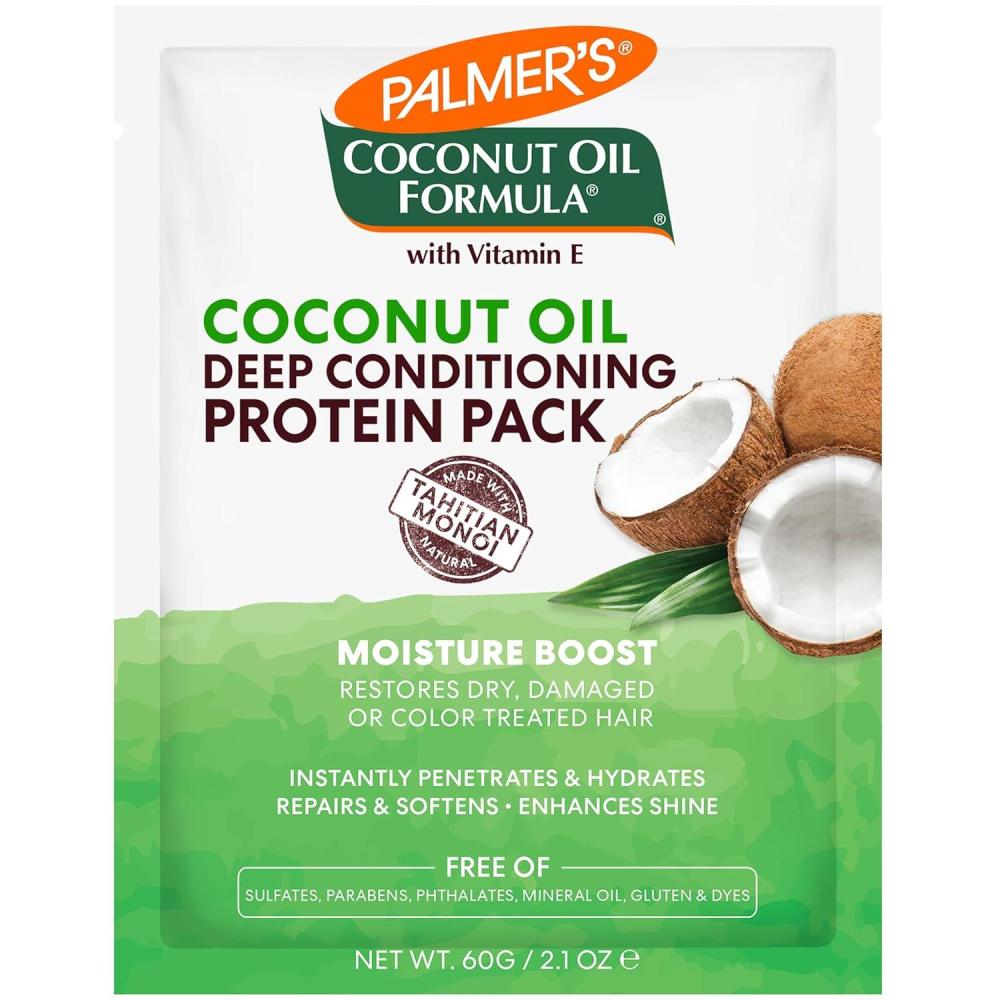 Palmer’s Coconut Oil Formula Moisture Boost Protein Pack, Hair Treatment for Dry, Damaged, Over-Processed and Colored Hair, 2.1 Ounce (Pack of 12)