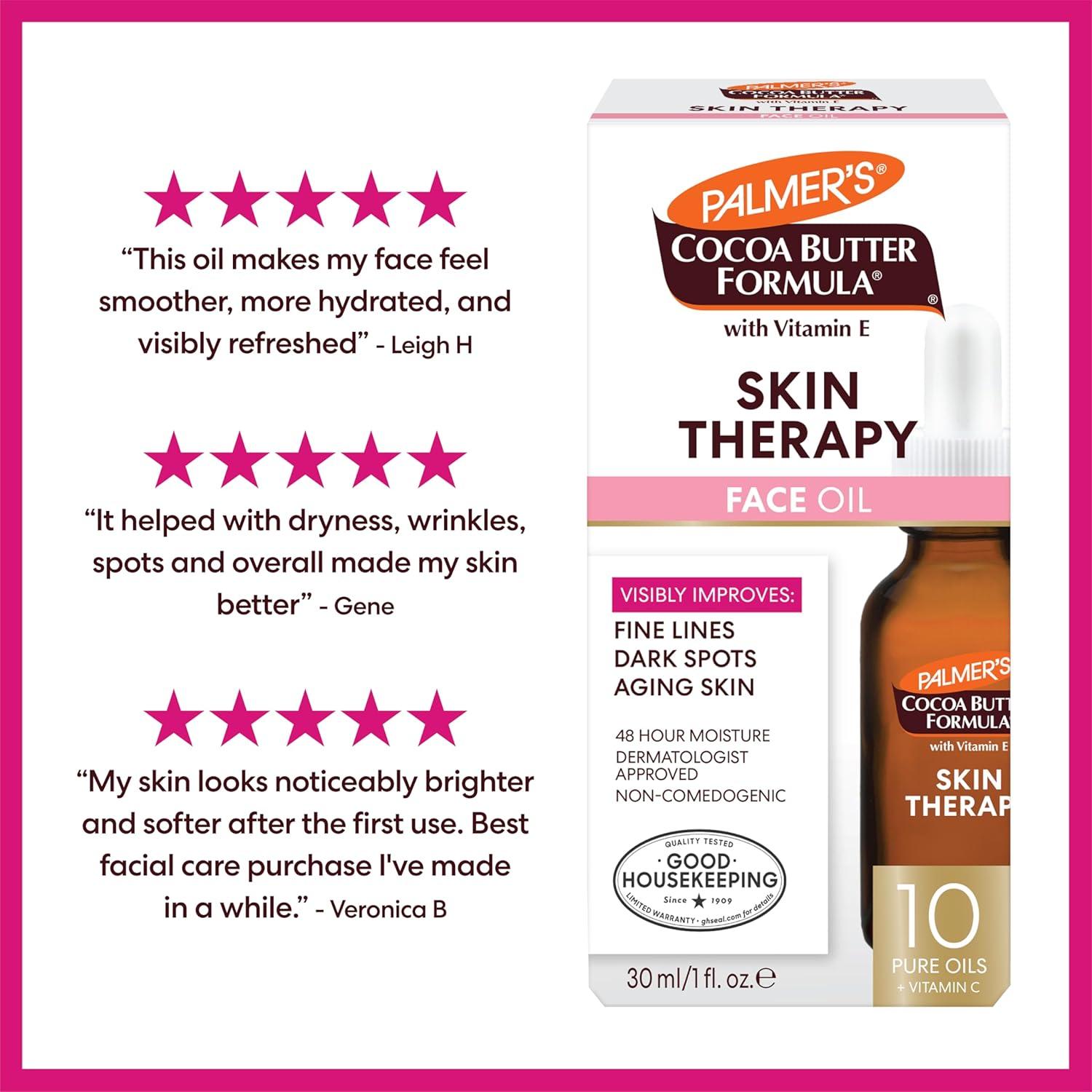 Palmer’s Cocoa Butter Formula Moisturizing Skin Therapy Oil for Face with Vitamin E, C & 10 Pure Facial Oils Blend, Rosehip Oil Fragrance, 1 Ounce(Therapy Oil) - view 8