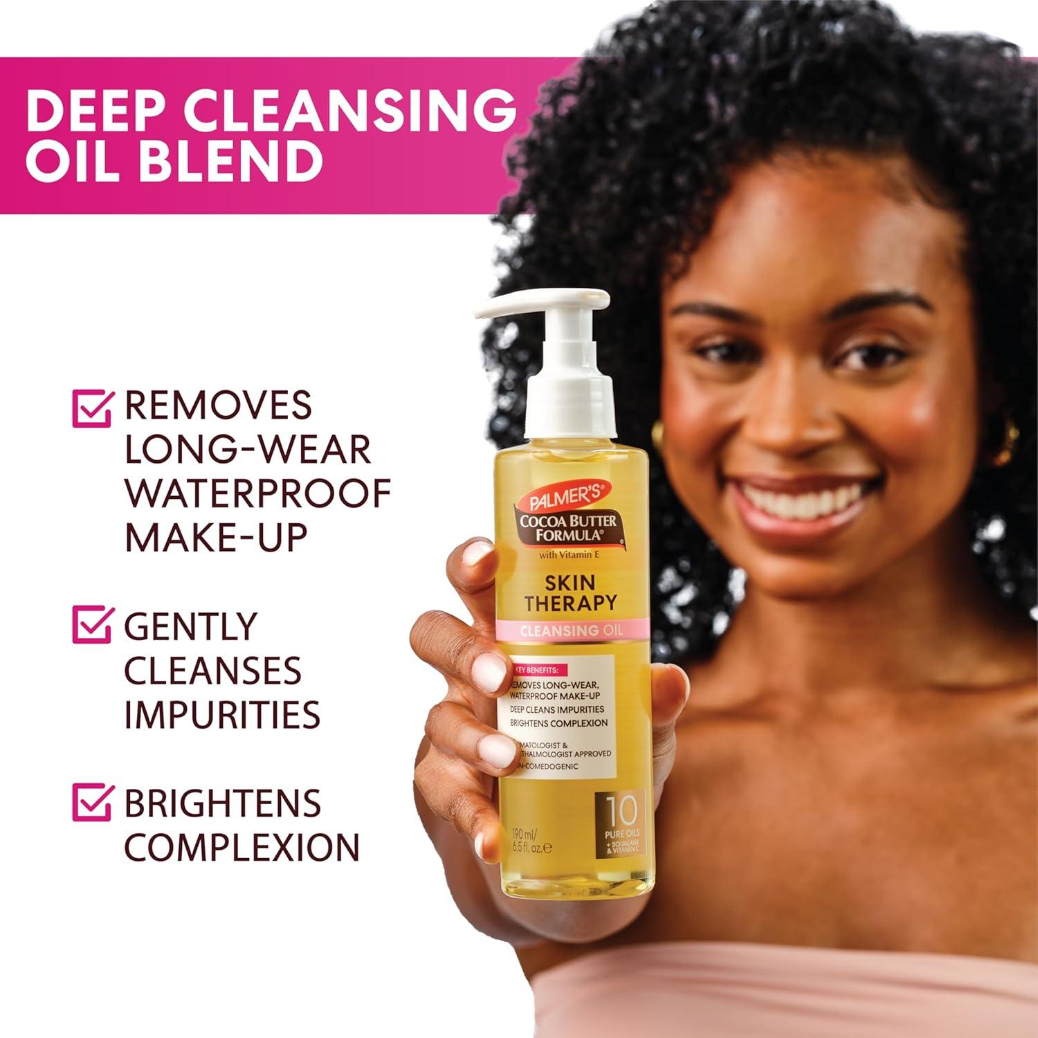 Palmer’s Cocoa Butter Formula Skin Therapy Cleansing Oil, Gentle Makeup Remover with Rosehip Oil and Vitamin C, 6.5 Ounce(6.5 Fl Oz (Pack of 2)) - view 4