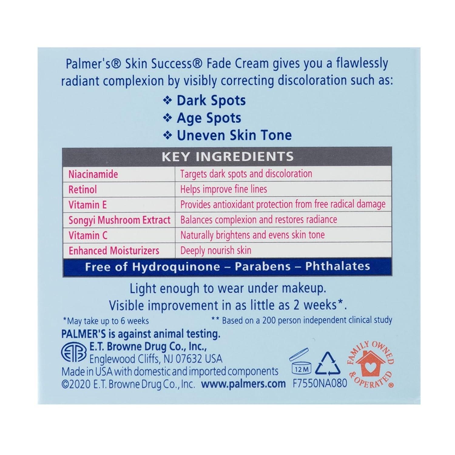 Palmer’s Skin Success Anti-Dark Spot Fade Cream with Vitamin E and Niacinamide, for All Skin Types 2.7 Ounce(2.7 Ounce (Pack of 2)) - view 4