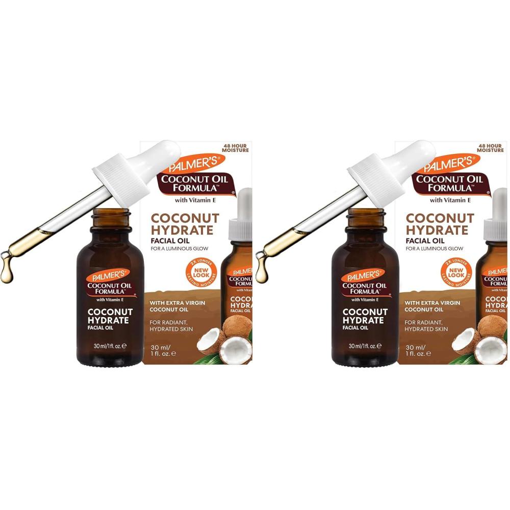 Palmer’s Coconut Oil Formula Coconut Monoi Luminous Hydration Facial Oil, 1 Ounce(1 Fl Oz (Pack of 2))
