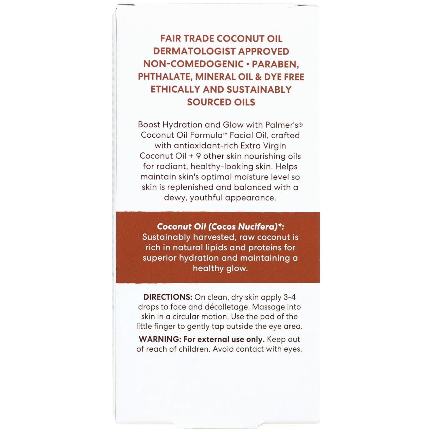 Palmer’s Coconut Oil Formula Coconut Monoi Luminous Hydration Facial Oil, 1 Ounce(1 Fl Oz (Pack of 2)) - view 4