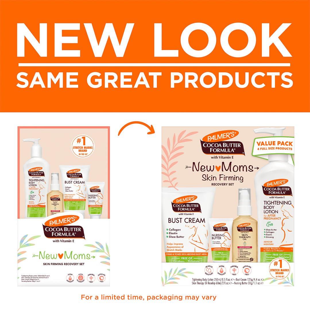 Palmer’s Cocoa Butter Formula New Moms Skin Recovery Postpartum Essentials, Body Lotion (8.5 oz) + Nursing Butter (1.1 oz) + Bust Cream (4.4 oz) + Skin Therapy Oil (2 oz), Dermatologist Approved - view 2