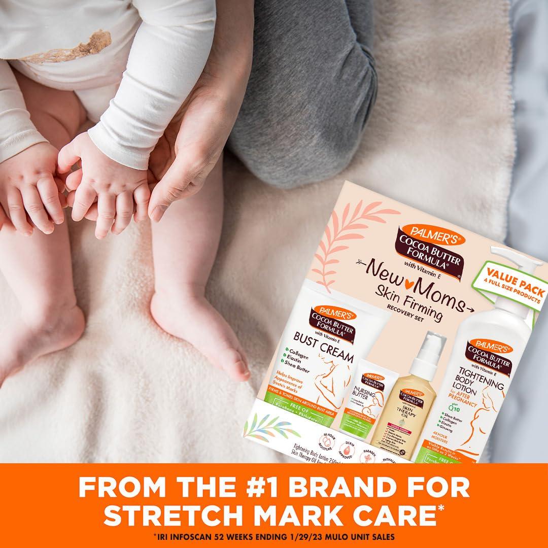Palmer’s Cocoa Butter Formula New Moms Skin Recovery Postpartum Essentials, Body Lotion (8.5 oz) + Nursing Butter (1.1 oz) + Bust Cream (4.4 oz) + Skin Therapy Oil (2 oz), Dermatologist Approved - view 3