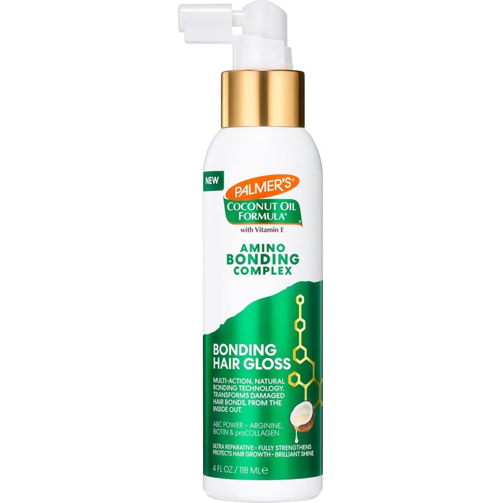 Palmer’s Amino Bonding Complex Hair Gloss, Hair Shine Spray with Coconut Oil & Vitamin E, Hydrating, Heat Protectant, Anti Frizz, Adds Shine & Protects Hair Growth, All Hair Types, 4 fl. oz