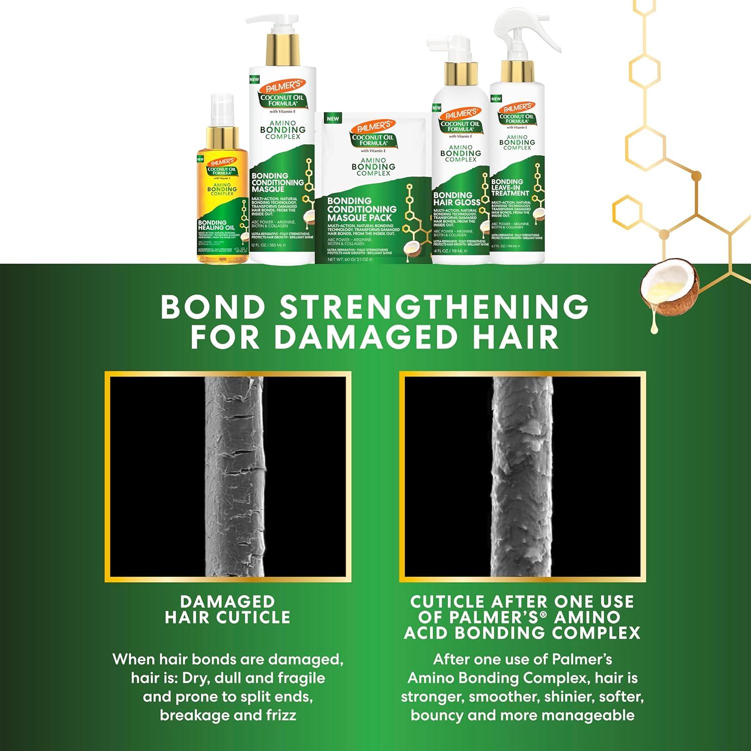 Palmer’s Amino Bonding Complex Hair Gloss, Hair Shine Spray with Coconut Oil & Vitamin E, Hydrating, Heat Protectant, Anti Frizz, Adds Shine & Protects Hair Growth, All Hair Types, 4 fl. oz - view 7