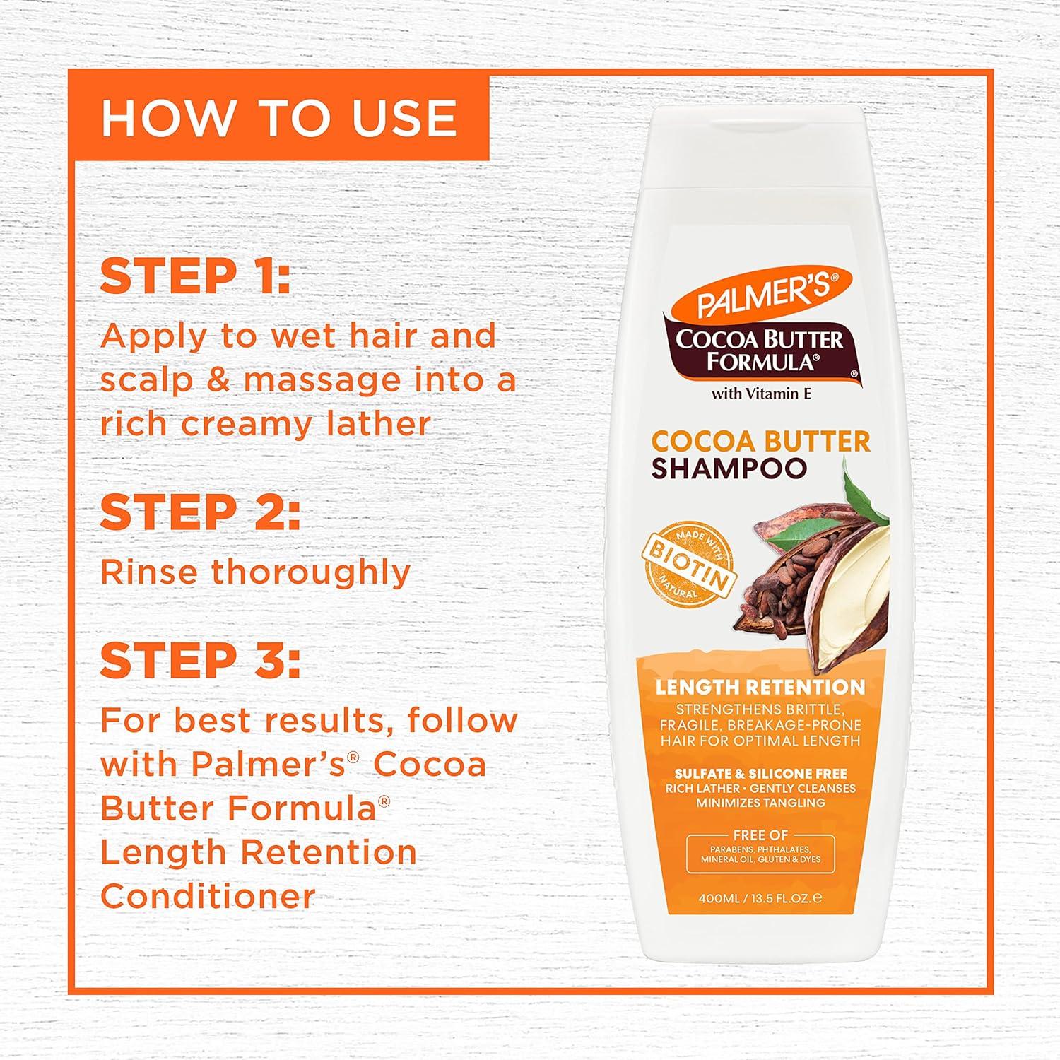Palmer’s Cocoa Butter Formula Biotin Length Retention Shampoo, 13.5 Fl Oz(13.5 Fl Oz (Pack of 1)) - view 5