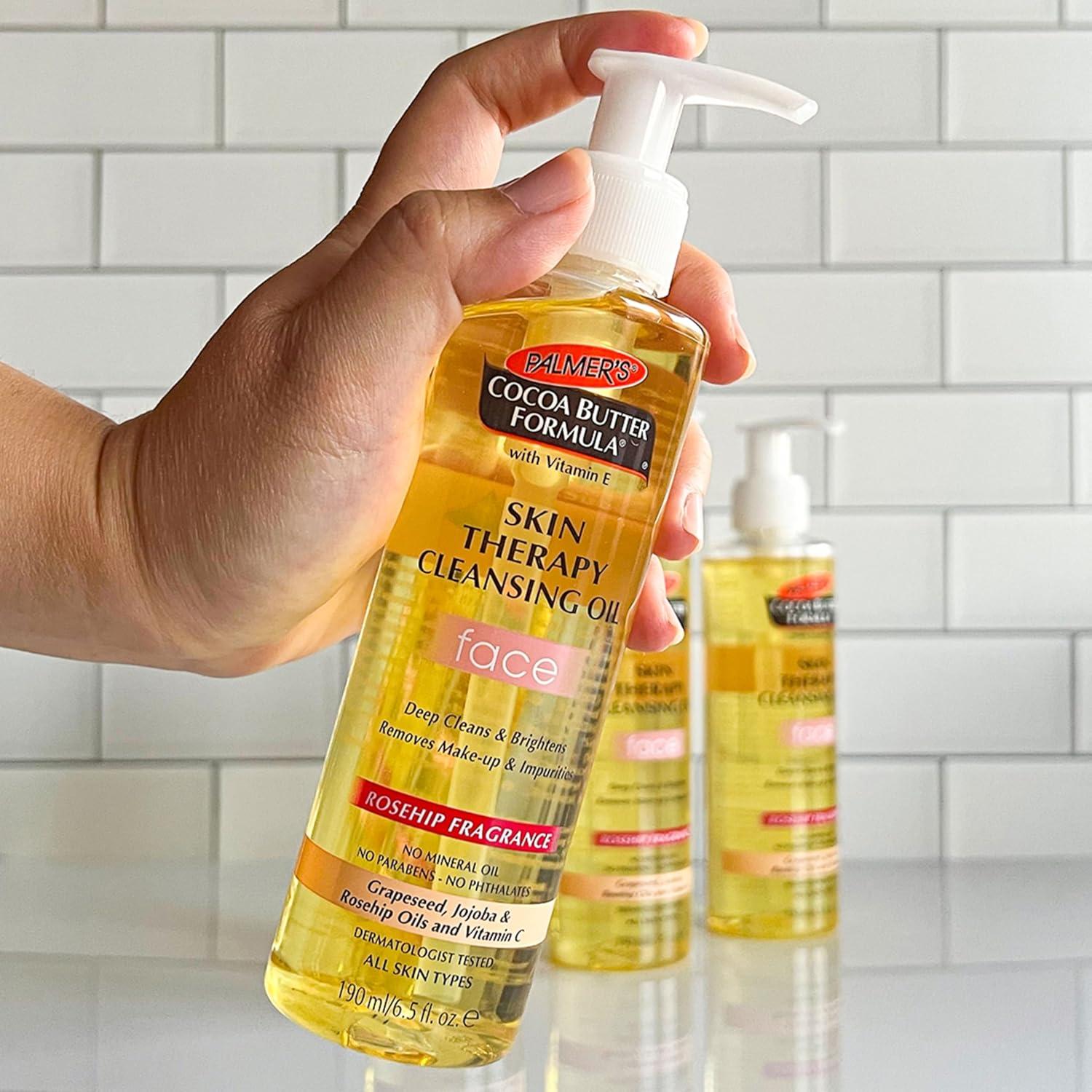 Palmer’s Cocoa Butter Formula Skin Therapy Cleansing Oil, Gentle Makeup Remover with Rosehip Oil and Vitamin C, 6.5 Ounce(6.5 Fl Oz (Pack of 1)) - view 3