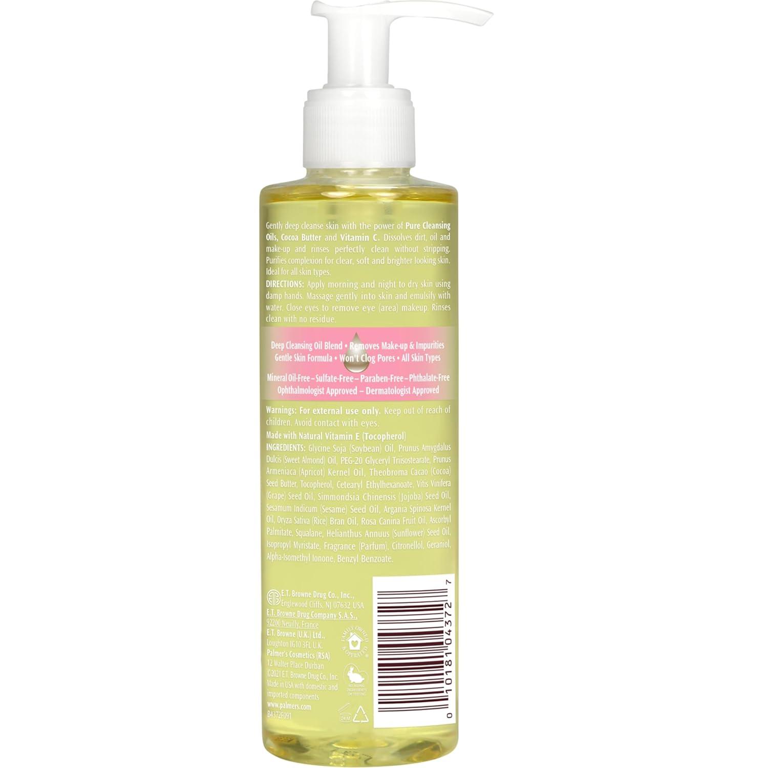 Palmer’s Cocoa Butter Formula Skin Therapy Cleansing Oil, Gentle Makeup Remover with Rosehip Oil and Vitamin C, 6.5 Ounce(6.5 Fl Oz (Pack of 1)) - view 7