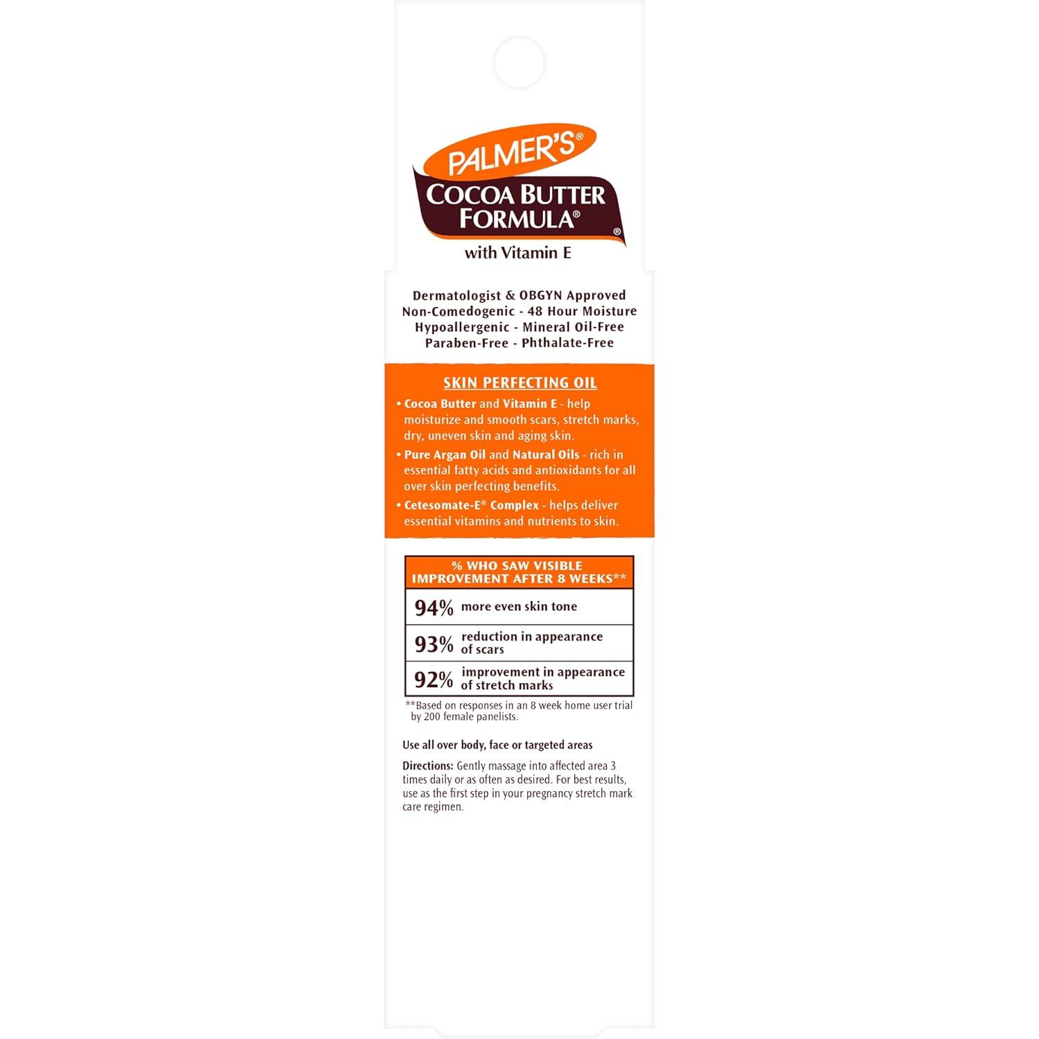 Palmer’s Cocoa Butter Formula Skin Therapy Moisturizing Body Oil with Vitamin E & Pure Argan Oil, Deep Body Moisturizer for Dry, Damaged Skin, Scars or Stretch Marks, 2 Ounces - view 3