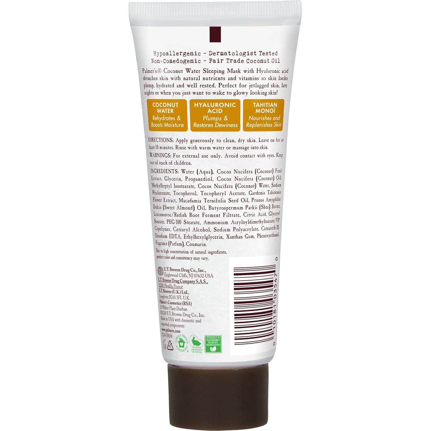 Palmer’s Coconut Oil Formula Coconut Water Hydrating Facial Mask, 3.17 Ounces - view 2