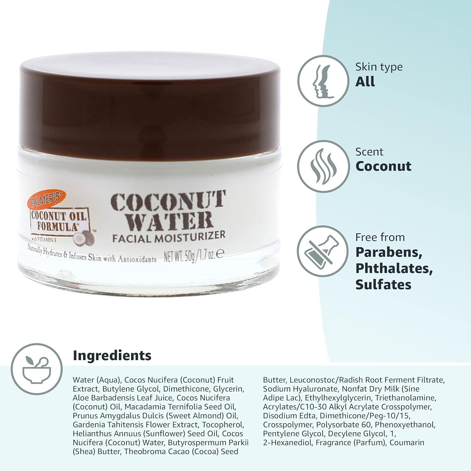 Palmer’s Coconut Oil Formula Coconut Water Face Moisturizer, 1.7 Ounce Jar(1.7 Ounce (Pack of 2)) - view 6