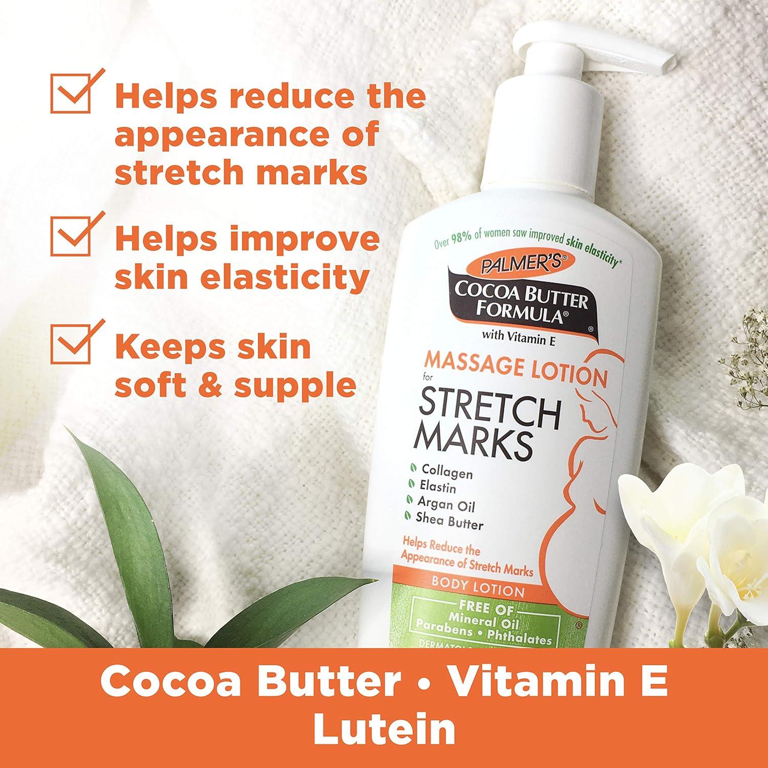 Palmer’s Cocoa Butter Formula Massage Lotion For Stretch Marks, Pregnancy Skin Care, Belly Cream with Collagen, Elastin, Argan OIl and Shea Butter, 8.5 Ounces(Cocoa Butter) - view 3
