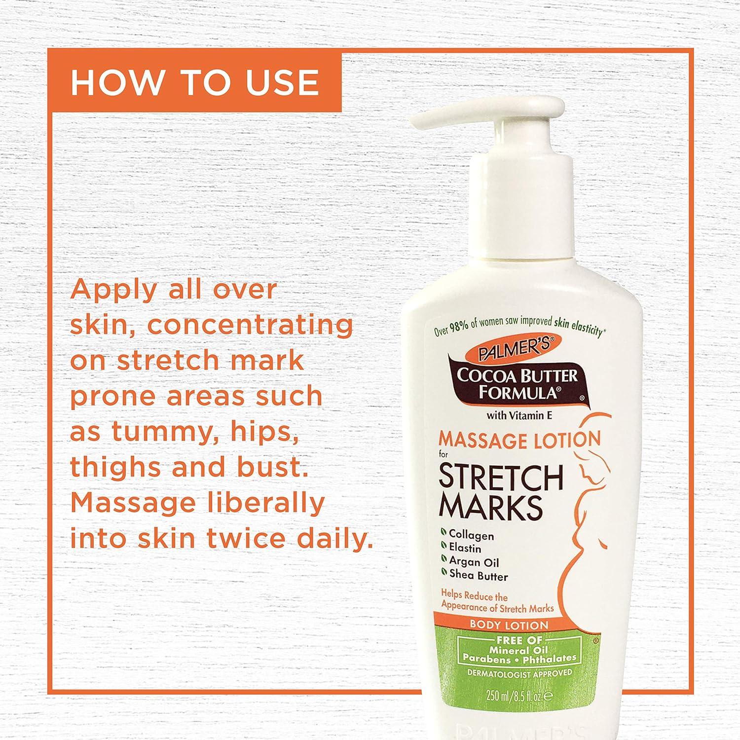 Palmer’s Cocoa Butter Formula Massage Lotion For Stretch Marks, Pregnancy Skin Care, Belly Cream with Collagen, Elastin, Argan OIl and Shea Butter, 8.5 Ounces(Cocoa Butter) - view 5