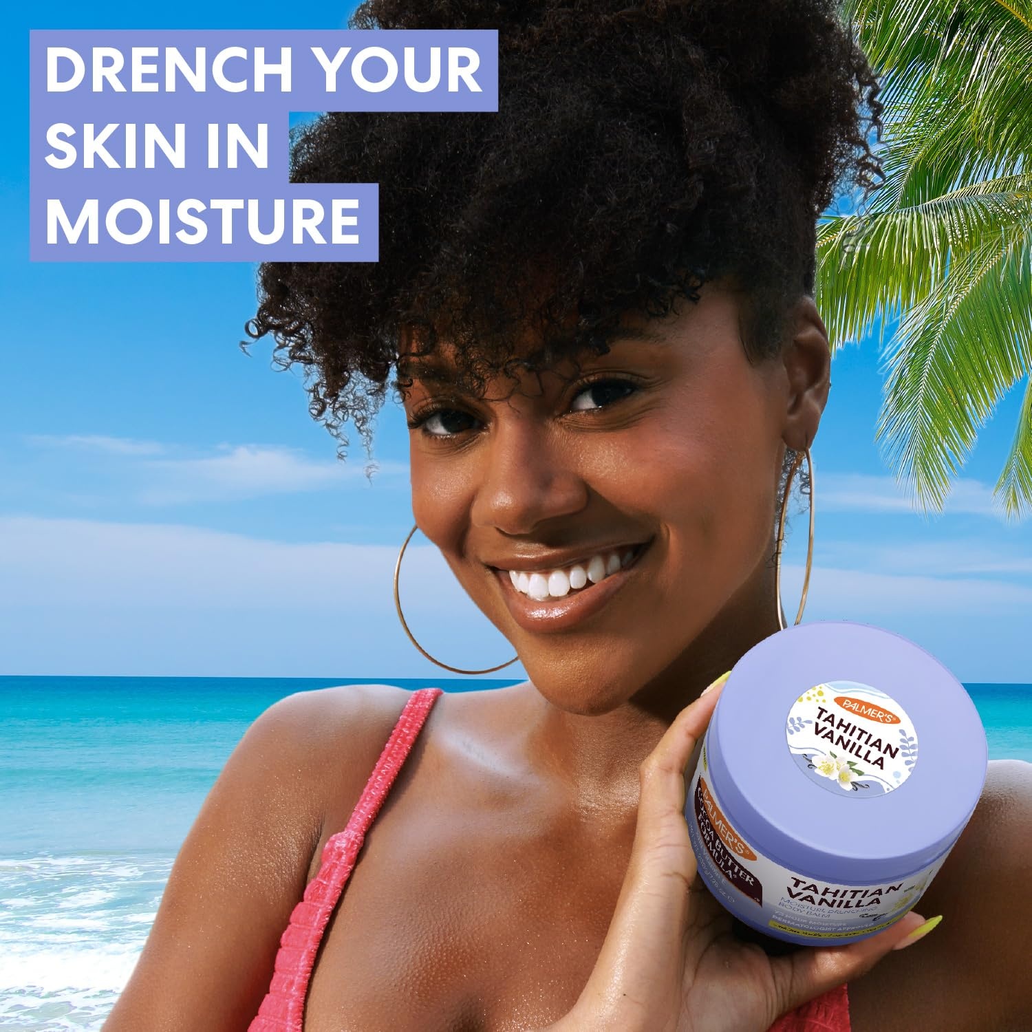 Palmers Cocoa Butter Formula, Tahitian Vanilla Moisture Drenching Body Balm (7.25 oz), Warm Vanilla Body Moisturizer for Dry Skin, Softens & Nourishes, 72-Hour Moisture, Dermatologist Approved - view 2