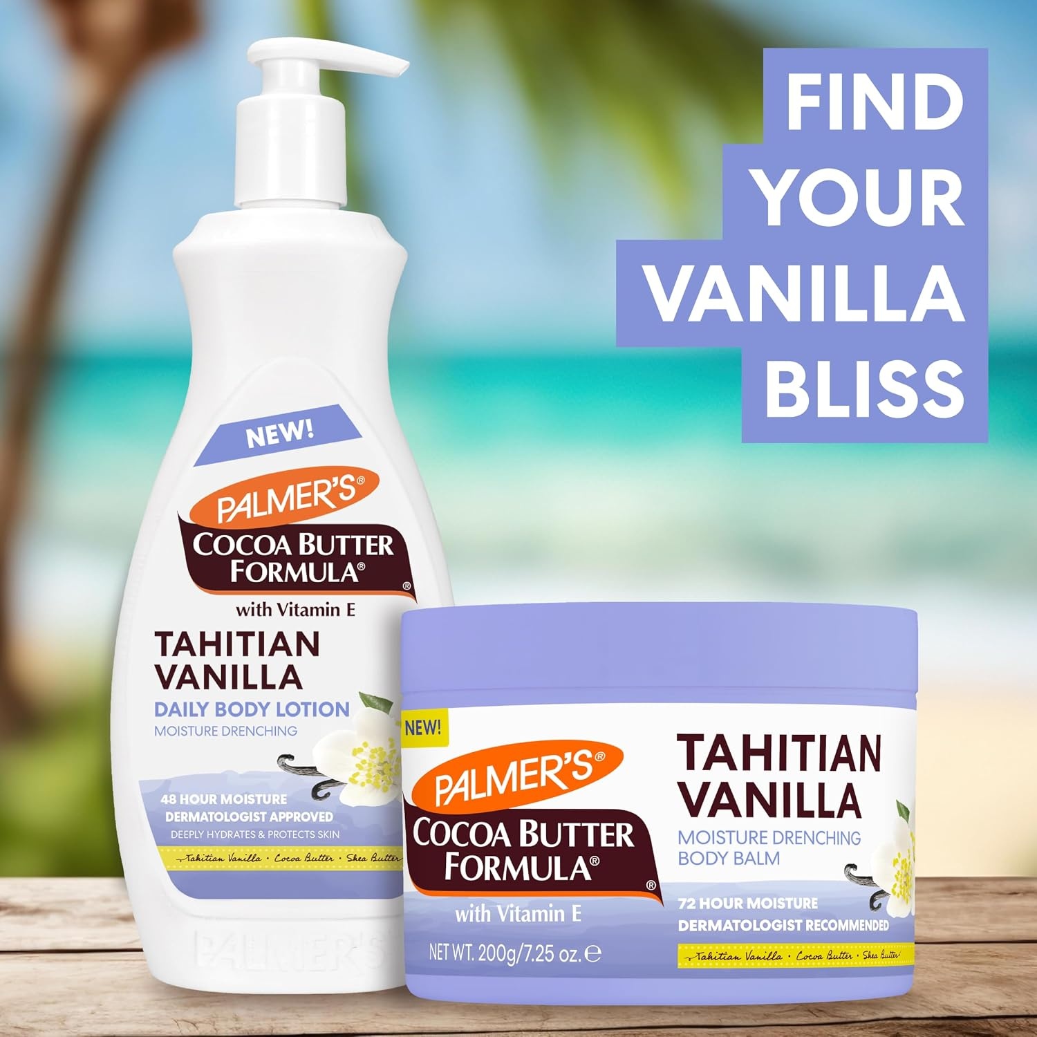 Palmers Cocoa Butter Formula, Tahitian Vanilla Moisture Drenching Body Balm (7.25 oz), Warm Vanilla Body Moisturizer for Dry Skin, Softens & Nourishes, 72-Hour Moisture, Dermatologist Approved - view 7