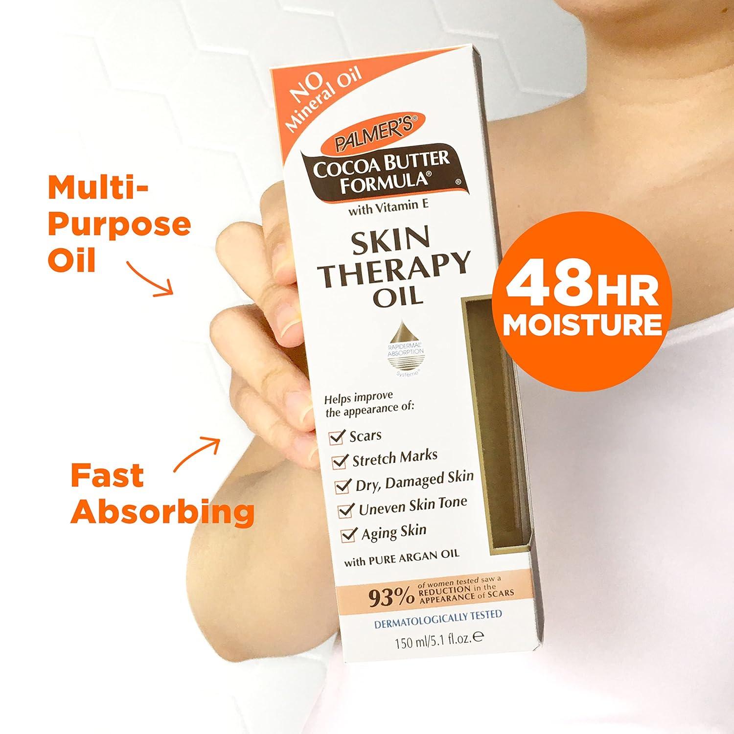 Palmer’s Cocoa Butter Formula Skin Therapy Moisturizing Body Oil with Vitamin E & Pure Argan Oil, Deep Body Moisturizer for Dry, Damaged Skin, Scars or Stretch Marks, 5.1 Fl Oz (Pack of 3) - view 7