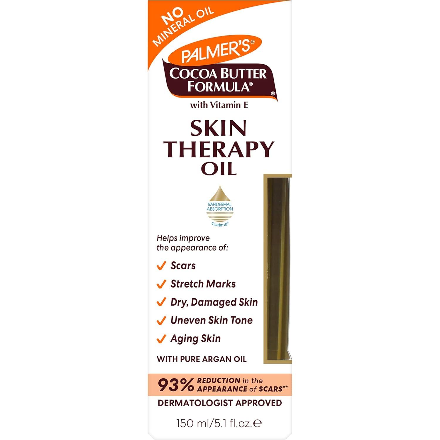 Palmer’s Cocoa Butter Formula Skin Therapy Moisturizing Body Oil with Vitamin E & Pure Argan Oil, Deep Body Moisturizer for Dry, Damaged Skin, 5.1 Ounces(Original) - view 2