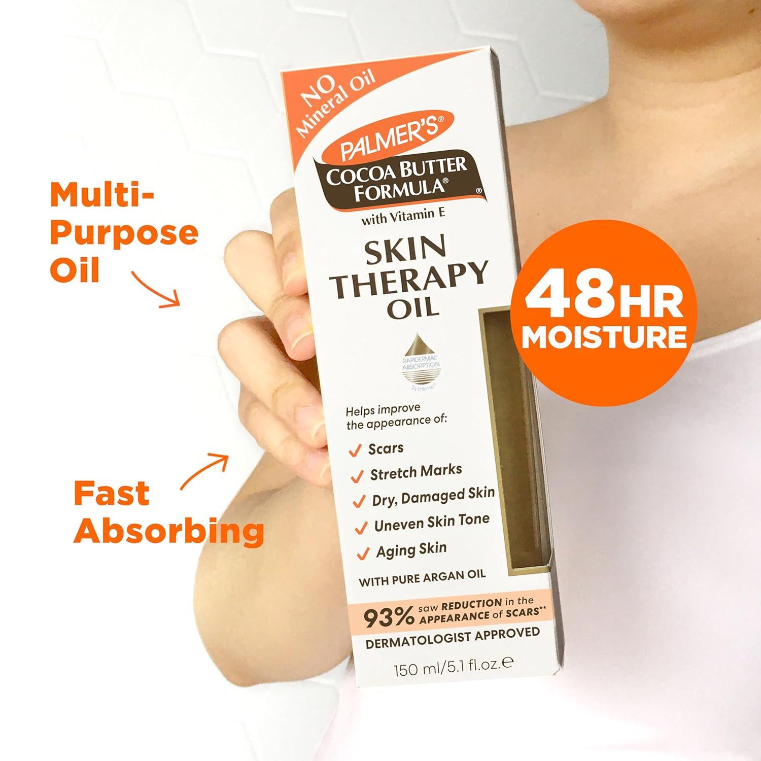 Palmer’s Cocoa Butter Formula Skin Therapy Moisturizing Body Oil with Vitamin E & Pure Argan Oil, Deep Body Moisturizer for Dry, Damaged Skin, 5.1 Ounces(Original) - view 5