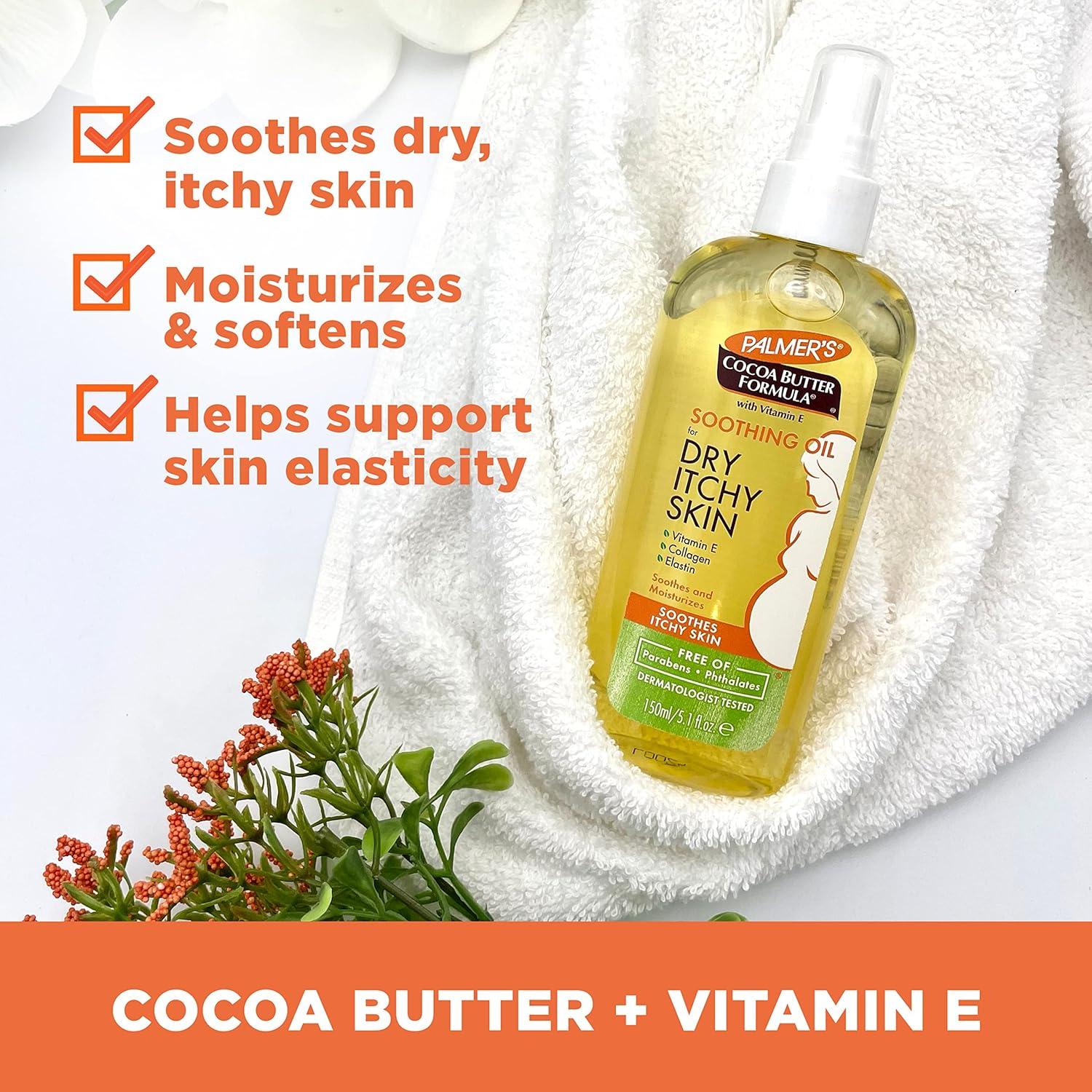 Palmer’s Cocoa Butter Formula Soothing Oil with Vitamin E, Dry, Itchy Skin Relief, Anti-Itch Body Oil, 5.1 Ounces(Oil) - view 2