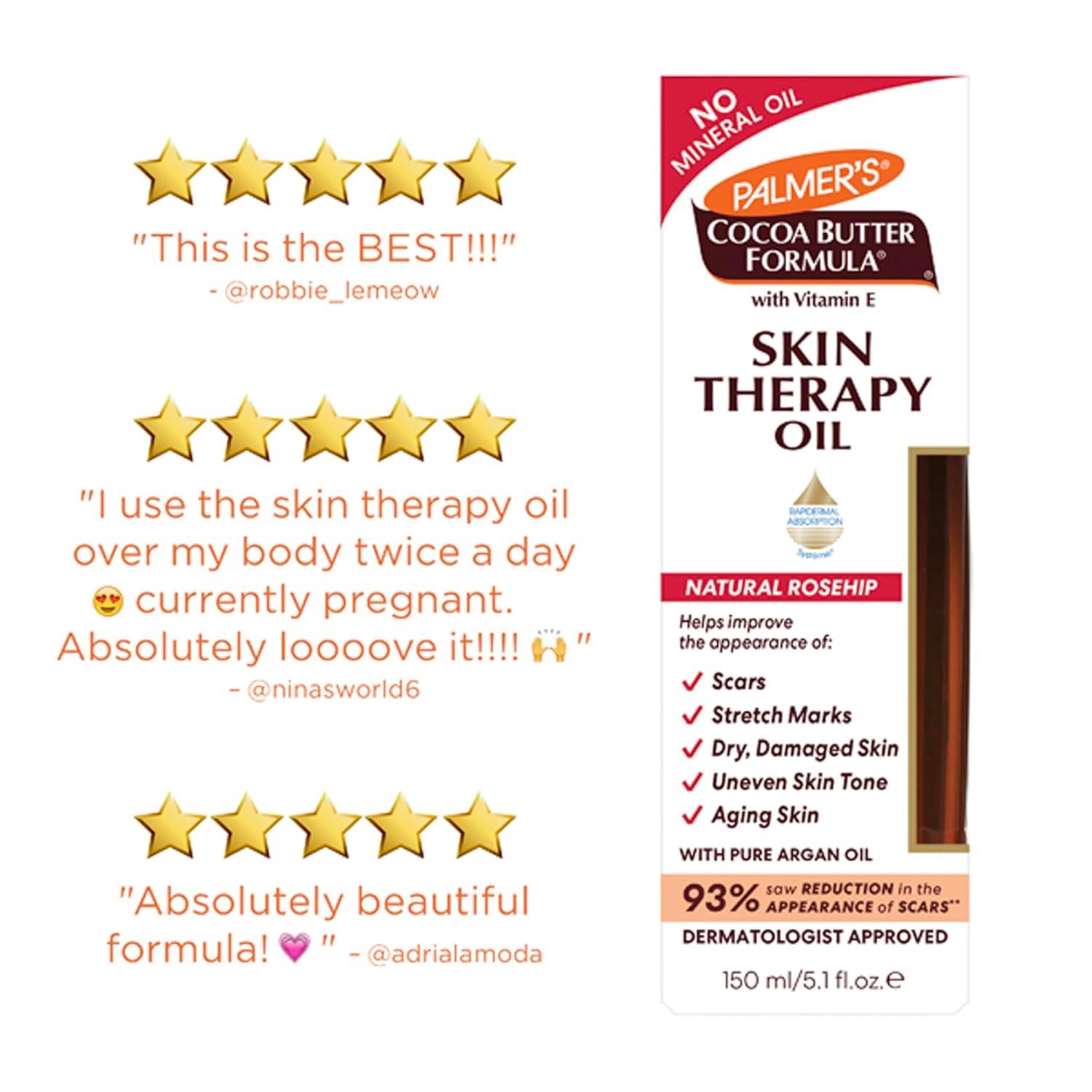 Palmer’s Cocoa Butter Formula Skin Therapy Moisturizing Body Oil with Vitamin E, Rosehip Fragrance, 5.1 Ounces - view 6