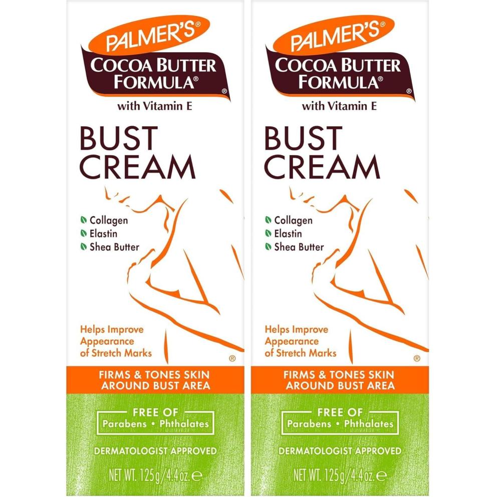 Palmer’s Cocoa Butter Formula Bust Cream for Pregnancy Skin Care with Vitamin E, 4.4 oz. (Pack of 3)(4.4 Ounce (Pack of 2))