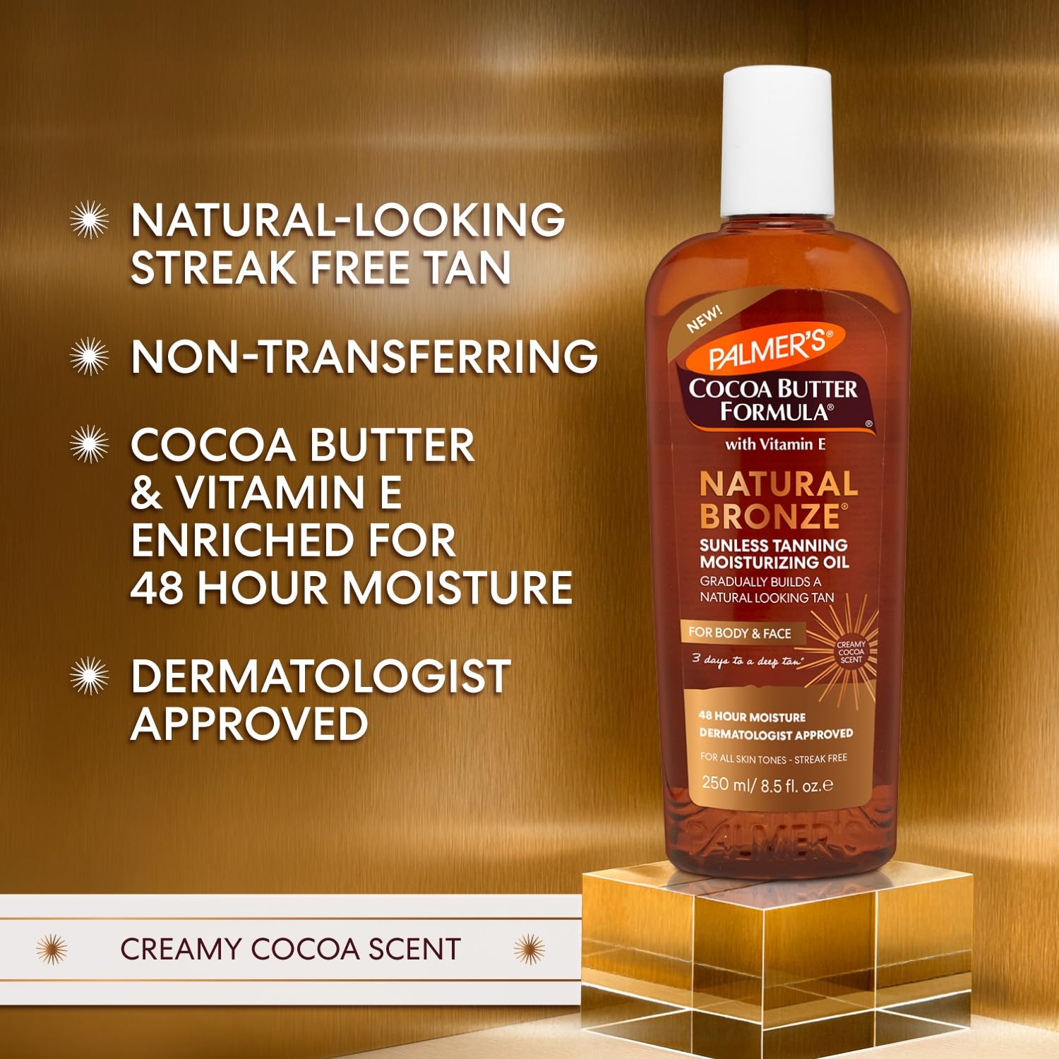 Palmer’s Cocoa Butter Formula, Natural Bronze Sunless Tanning Moisturizing Body Oil (8.5 fl oz), Face & Body Gradual Tanner, Buildable, Natural-Looking Tan in 3 Days, No Streak, 48-Hour Moisture - view 5
