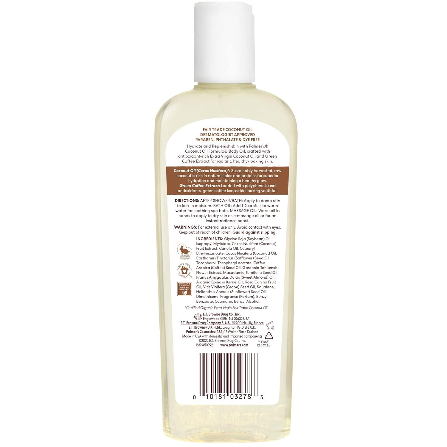 Palmer’s Coconut Oil Formula Body Oil, Body Moisturizer with Green Coffee Extract, Bath Oil for Dry Skin, 5.1 Ounces (Spray Cap)(8.5 Fl Oz (Pack of 1)) - view 2