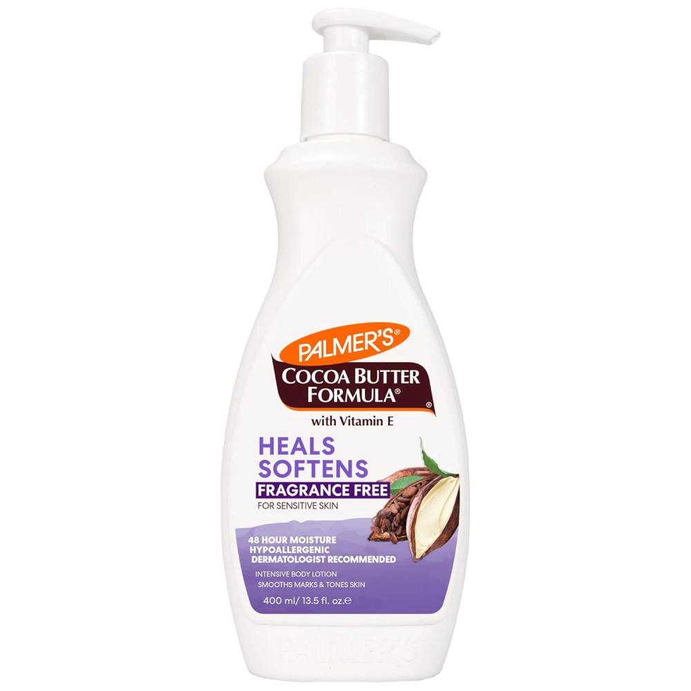 Palmer’s Cocoa Butter Formula Daily Skin Therapy Fragrance Free Lotion for Dry Skin, Unscented Body Lotion, Pump Bottle, 13.5 Fl Oz(Fragrance Free)