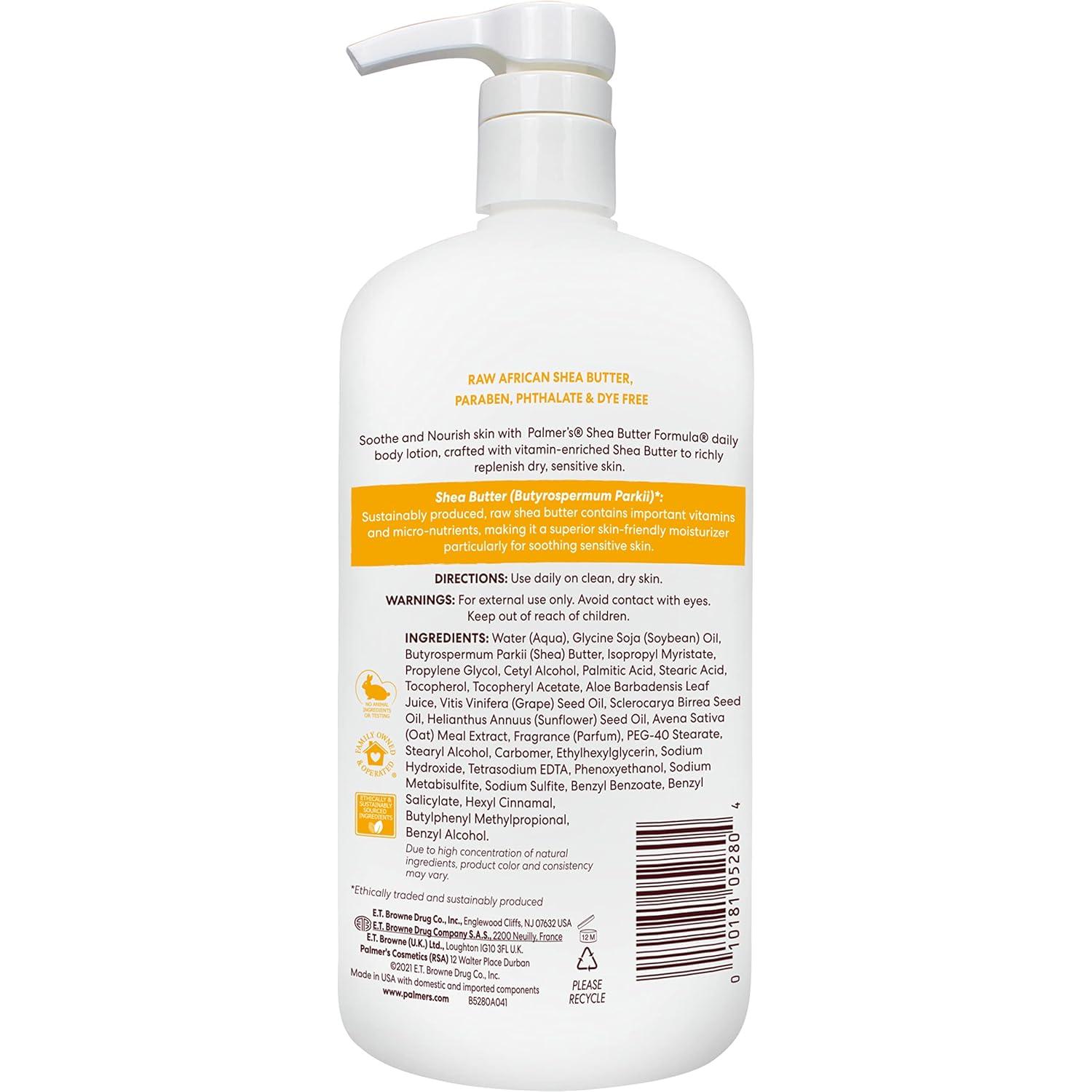 Palmer’s Shea Formula Raw Shea Body Lotion for Dry Skin, Hand & Body Moisturizer, Value Size Pump Bottle, 33.8 Ounces (Pack of 1)(33.8 Fl Oz (Pack of 1)) - view 2