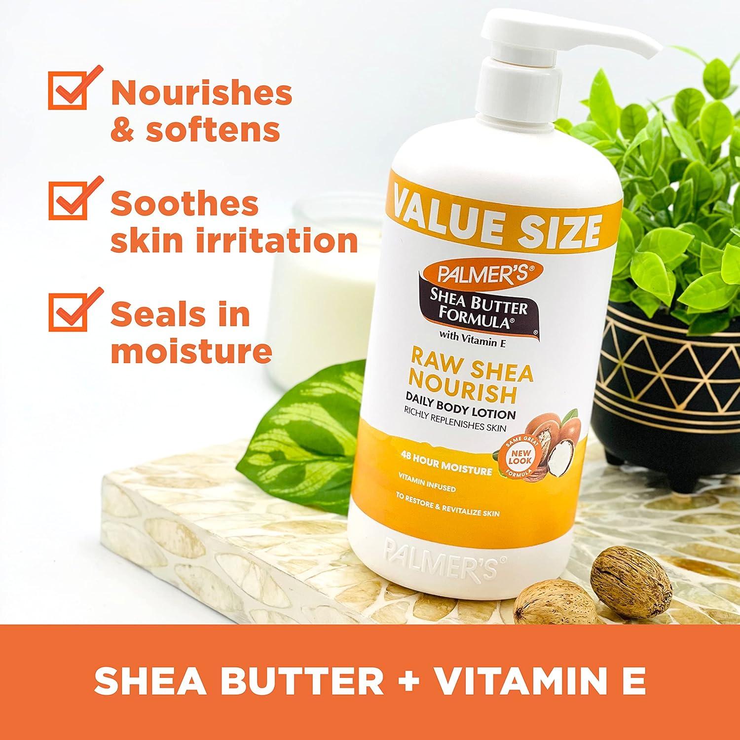 Palmer’s Shea Formula Raw Shea Body Lotion for Dry Skin, Hand & Body Moisturizer, Value Size Pump Bottle, 33.8 Ounces (Pack of 1)(33.8 Fl Oz (Pack of 1)) - view 3