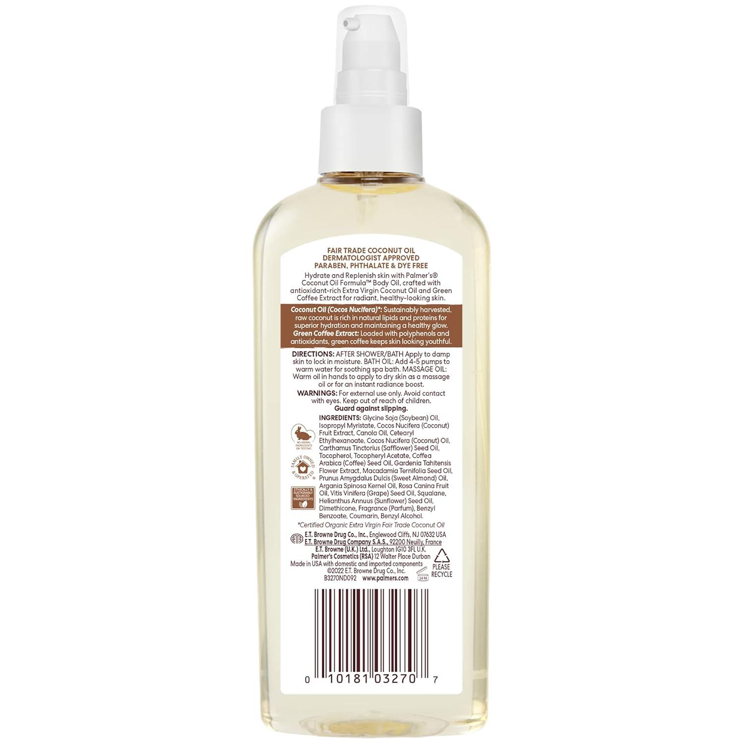Palmer’s Coconut Oil Formula Body Oil, Body Moisturizer with Green Coffee Extract, Bath Oil for Dry Skin, 5.1 Ounces (Spray Cap)(5.1 Fl Oz (Pack of 1)) - view 2
