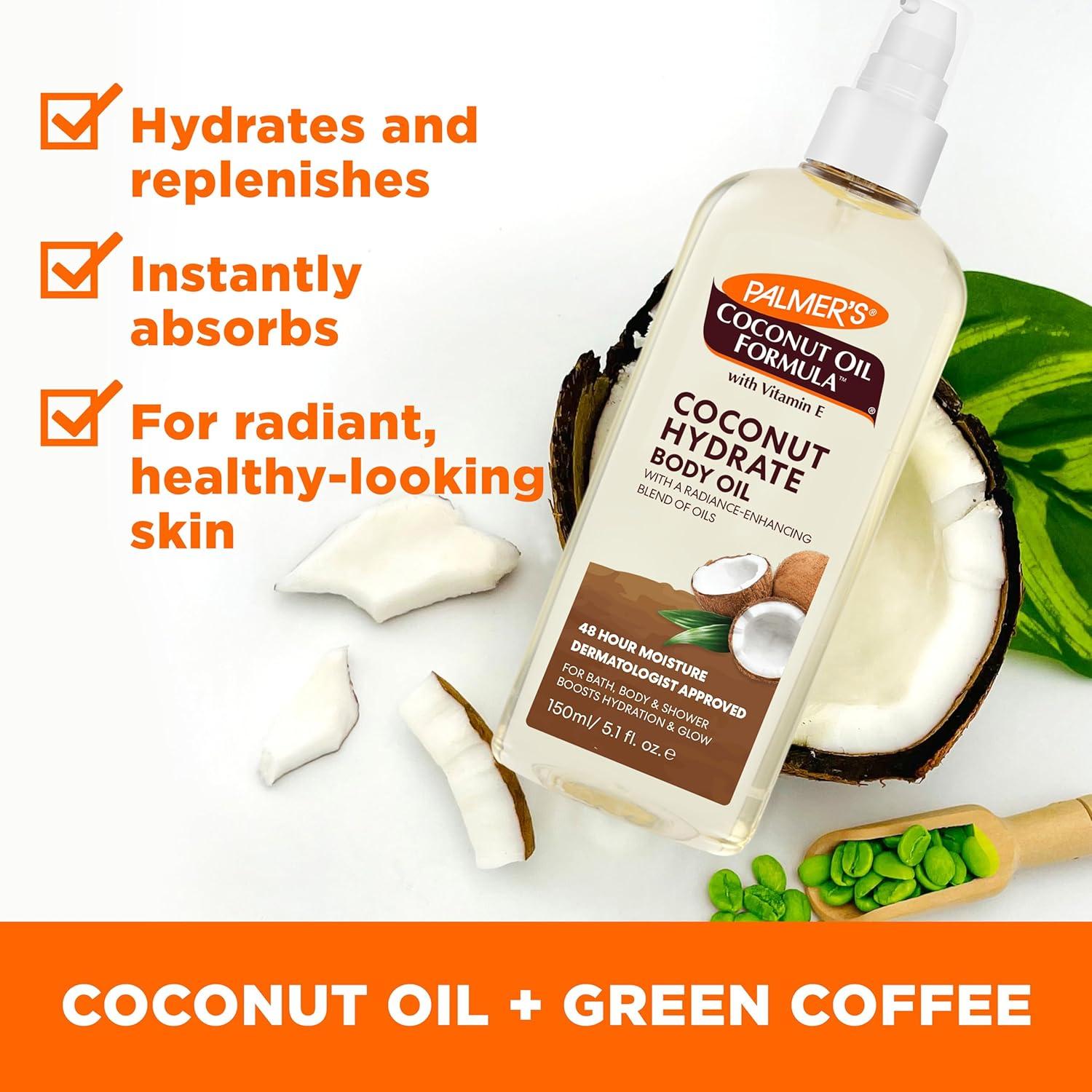 Palmer’s Coconut Oil Formula Body Oil, Body Moisturizer with Green Coffee Extract, Bath Oil for Dry Skin, 5.1 Ounces (Spray Cap)(5.1 Fl Oz (Pack of 1)) - view 3