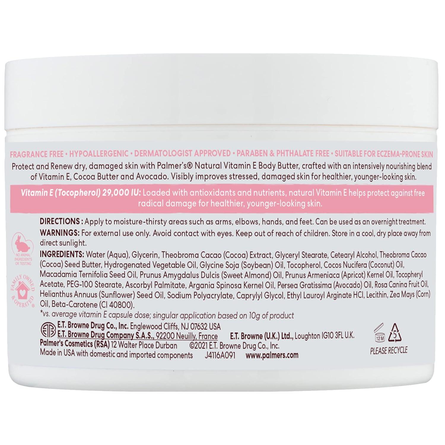 Palmer’s Natural Vitamin E Body Butter, 7.25 Ounce(WHITE) - view 2