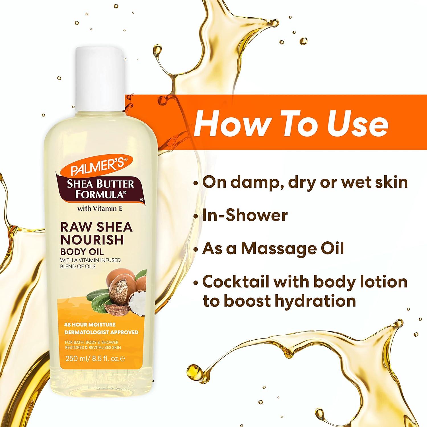Palmer’s Shea Formula Raw Shea Body Oil with Vitamin E, Deep Body Moisturizer to Soothe & Nourish Dry, Sensitive & Eczema-Prone Skin, 8.5 oz - view 8