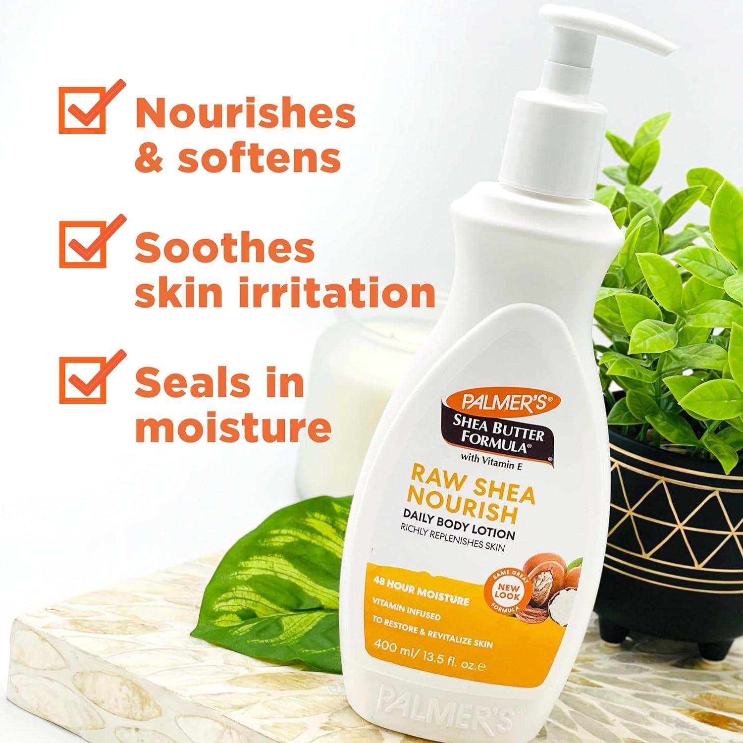 Palmer’s Shea Formula Raw Shea Body Lotion for Dry Skin, Hand & Body Moisturizer, Value Size Pump Bottle, 33.8 Ounces (Pack of 1)(13.5 Fl Oz (Pack of 1)) - view 3