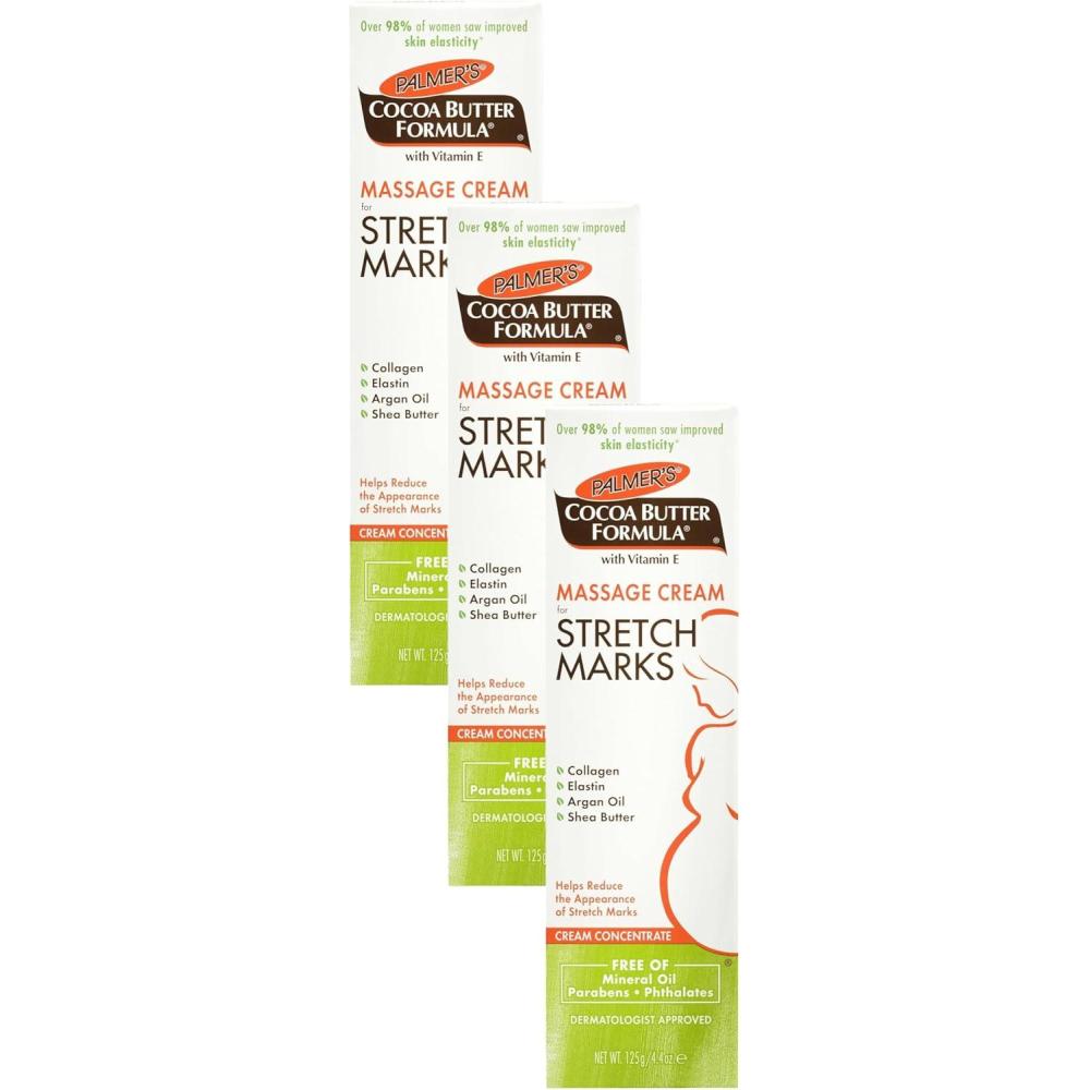 Palmer’s Cocoa Butter Massage Cream for Stretch Marks, 4.4 Ounce(4.4 Ounce (Pack of 3))