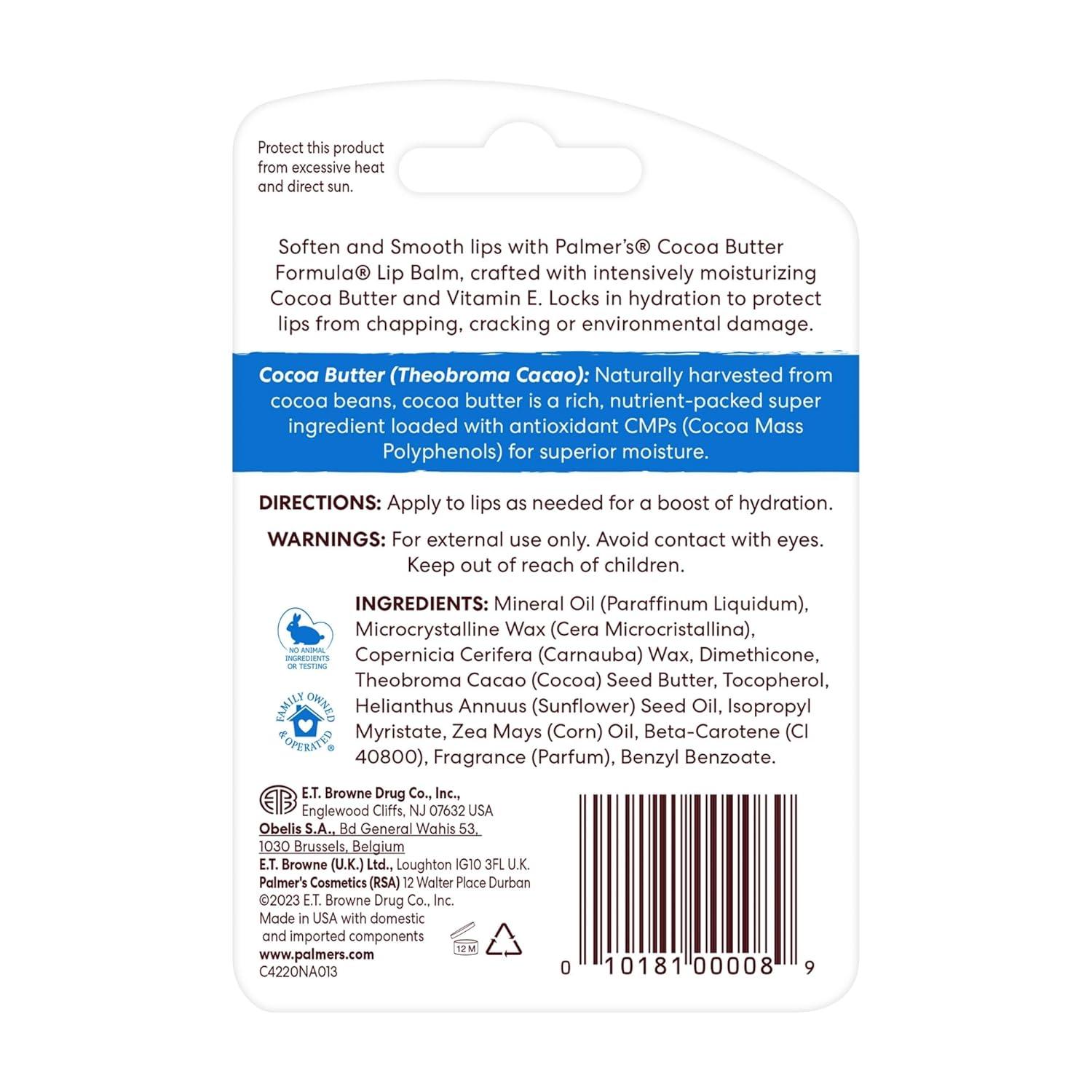 Palmer’s Cocoa Butter Formula Lip Balm, All-Day Moisturization, Beach Bag Must-Have, Hydrates Dry, Cracked Lips (Pack of 1)(1 Count (Pack of 1)) - view 2