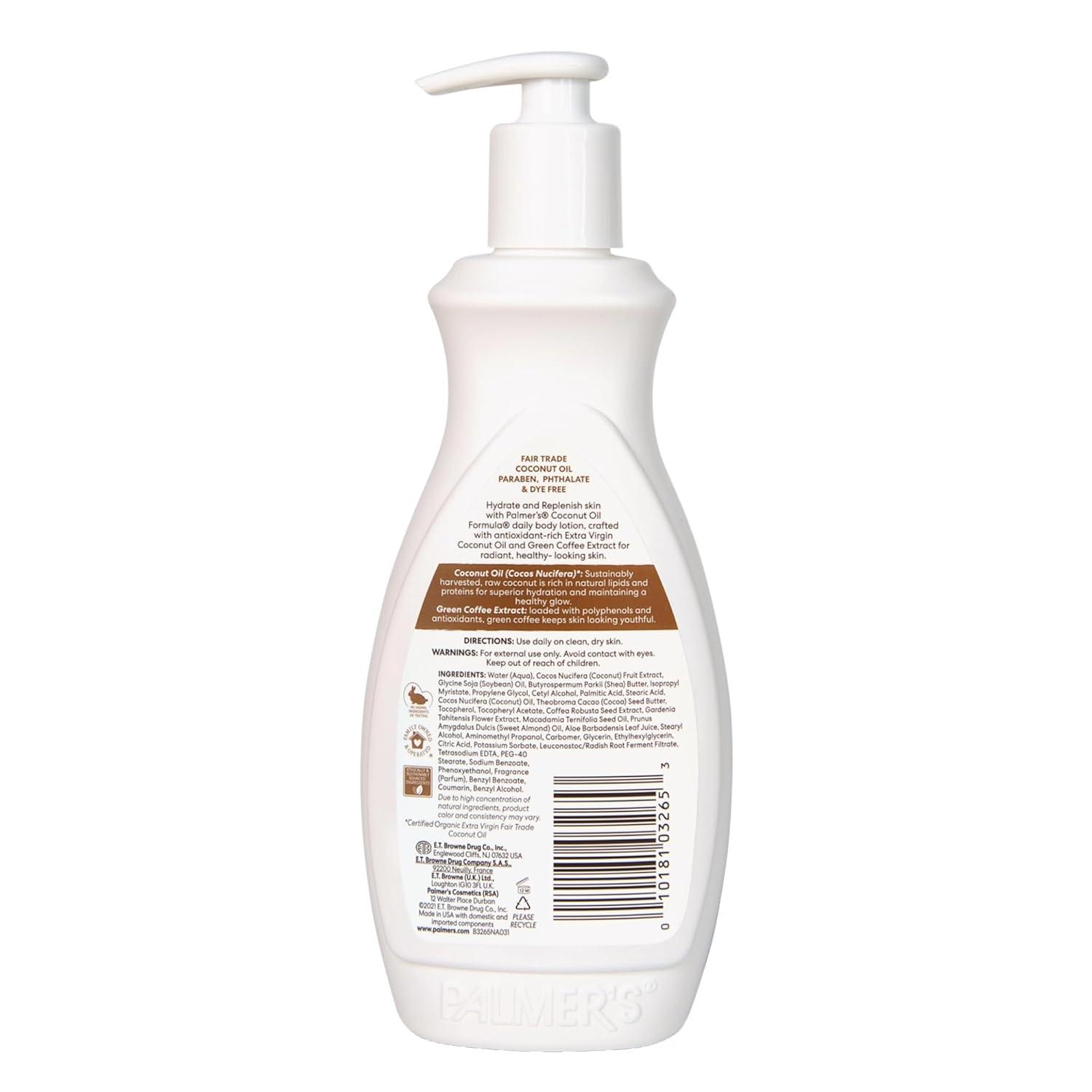 Palmer’s Coconut Oil Formula Body Lotion for Dry Skin, Hand & Body Moisturizer with Green Coffee Extract & Vitamin E, Pump Bottle, 13.5 Fl Oz (Pack of 1)(13.5 Fl Oz (Pack of 2)) - view 3