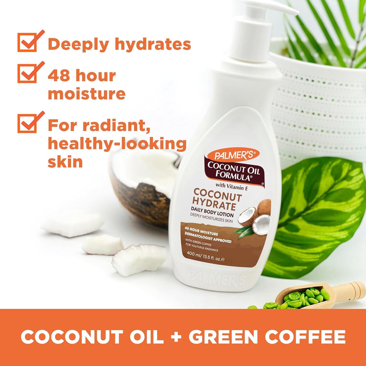 Palmer’s Coconut Oil Formula Body Lotion for Dry Skin, Hand & Body Moisturizer with Green Coffee Extract & Vitamin E, Pump Bottle, 13.5 Fl Oz (Pack of 1)(13.5 Fl Oz (Pack of 2)) - view 4
