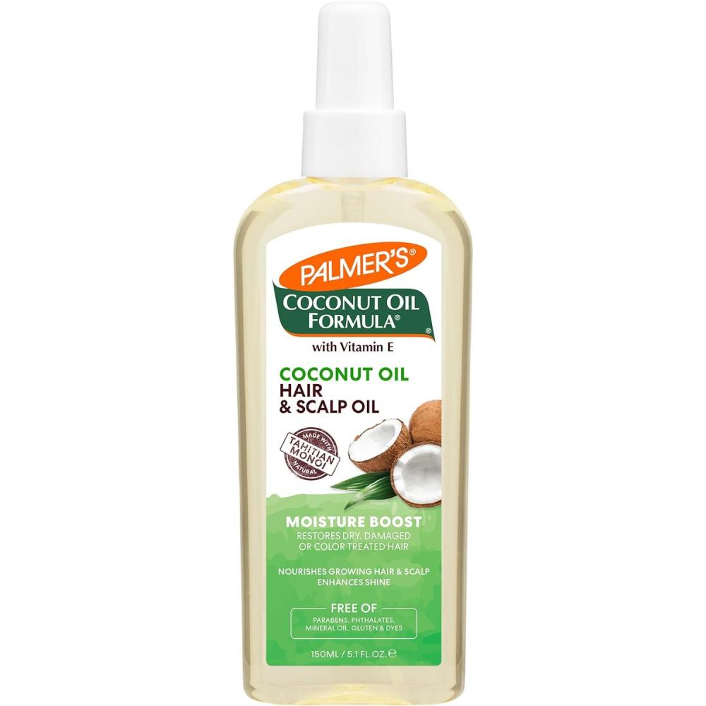Palmer’s Coconut Oil Moisture Boost, Restorative Hair and Scalp Oil Spray, Lasting Hydration and Shine for Dry or Damaged Hair, Promotes Scalp Health, 5.1 Oz(5.1 Ounce (Pack of 1))
