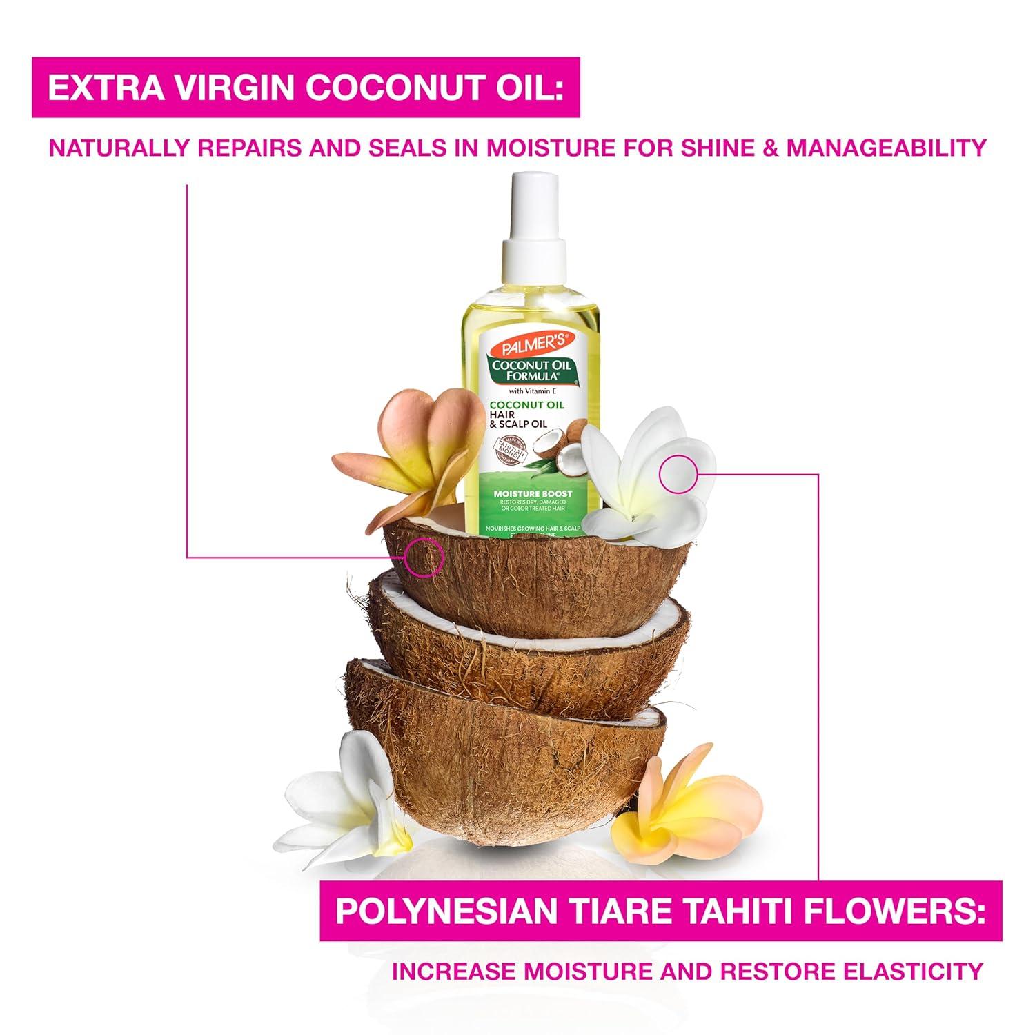 Palmer’s Coconut Oil Moisture Boost, Restorative Hair and Scalp Oil Spray, Lasting Hydration and Shine for Dry or Damaged Hair, Promotes Scalp Health, 5.1 Oz(5.1 Ounce (Pack of 1)) - view 6