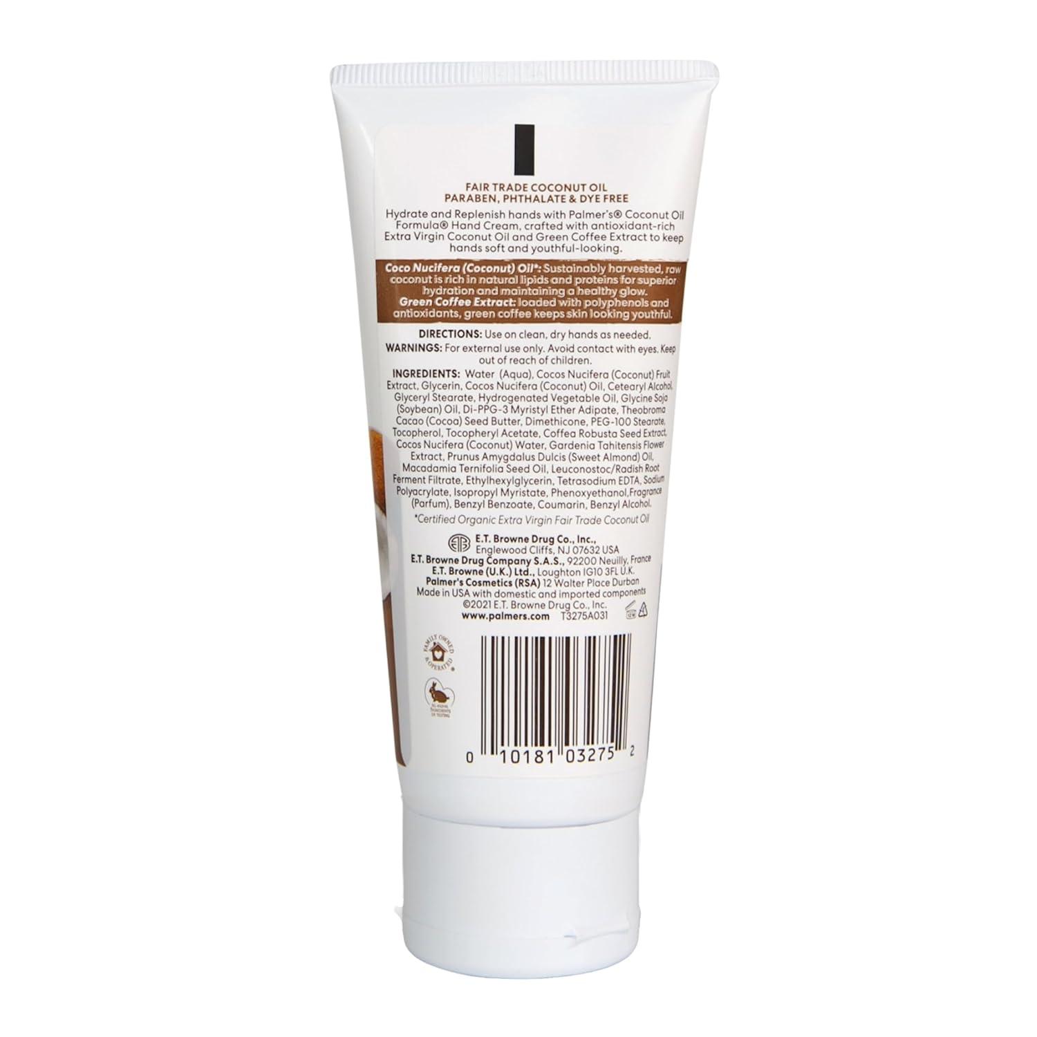 Palmer’s Coconut Oil Formula Moisturizing Hand Cream, 3.4 Ounce(3.4 Fl Oz (Pack of 2)) - view 2