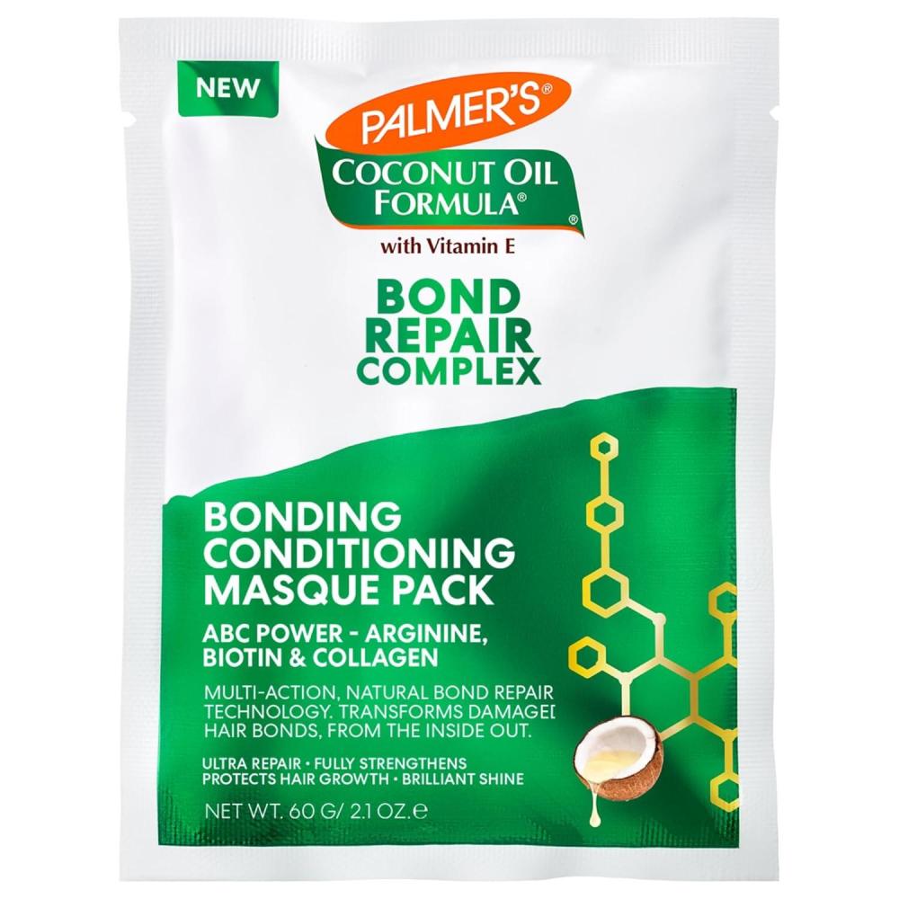 Palmer’s Amino Bonding Complex Hair Mask, Intense Conditioning Masque Pack with Coconut Oil & Vitamin E, Heat Protectant, Anti Frizz, Adds Shine, Protects Hair Growth, All Hair Types, 2.1 oz packette(2.1 Fl Oz (Pack of 1))
