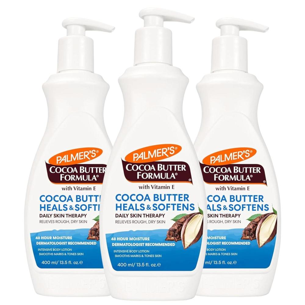 Palmer’s Cocoa Butter Formula Daily Skin Therapy Cocoa Butter Body Lotion for Dry Skin, Hand & Body Moisturizer, Pump Bottle, 13.5 Oz (Pack of 1)(13.5 Fl Oz (Pack of 3))
