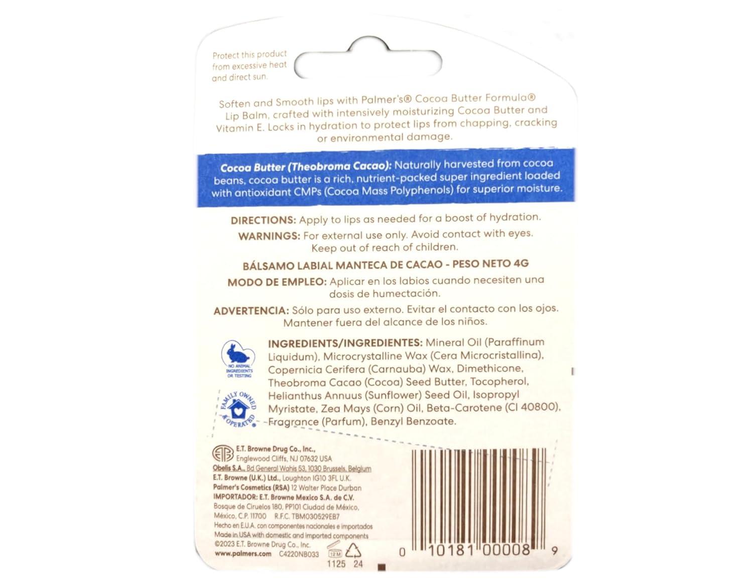 Palmer’s Cocoa Butter Formula Lip Balm, All-Day Moisturization, Beach Bag Must-Have, Hydrates Dry, Cracked Lips (Pack of 1)(0.15 Ounce (Pack of 2)) - view 3
