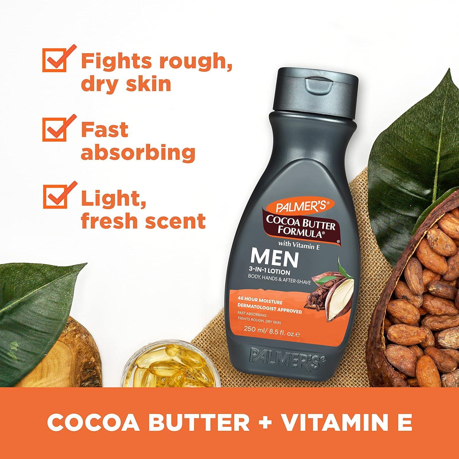 Palmer’s Cocoa Butter Formula Men’s 3-in-1 Fast Absorbing Face & Body Lotion, 8.5 oz.(8.5 Fl Oz (Pack of 1)) - view 5