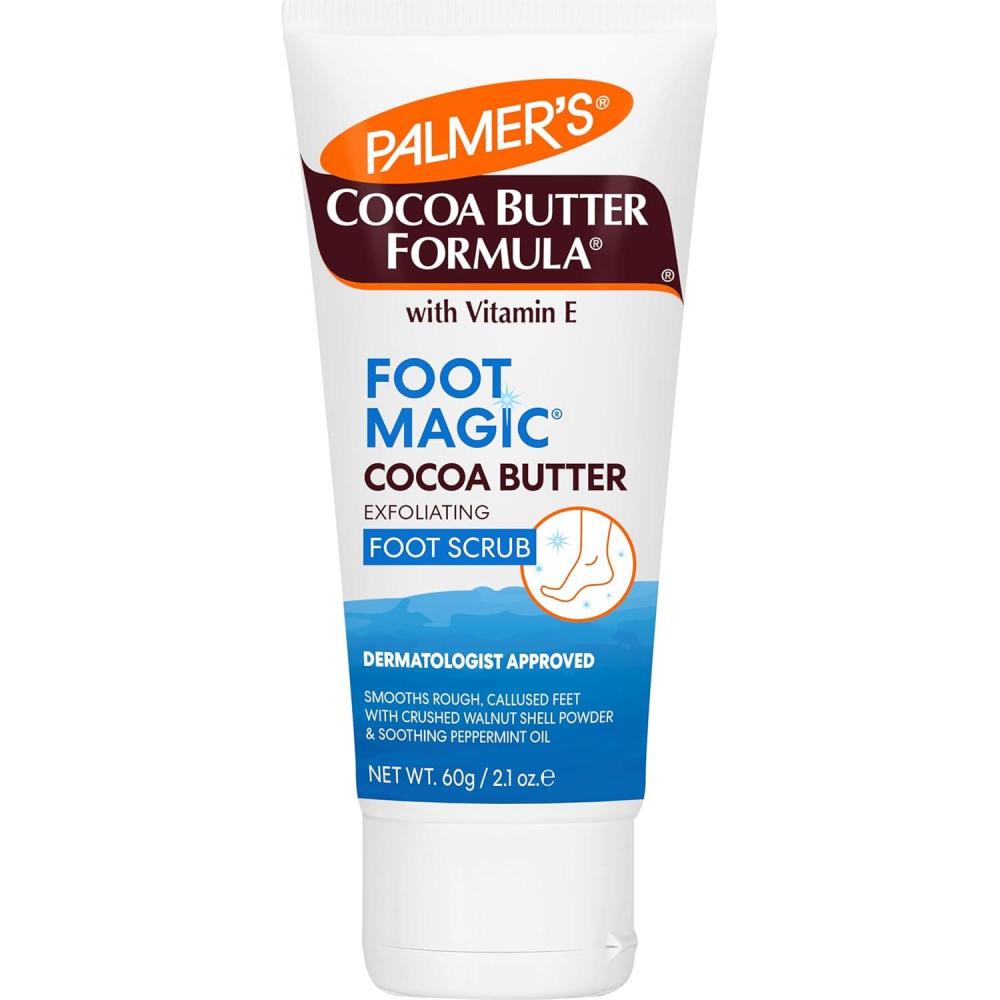 Palmer’s Cocoa Butter Formula Foot Magic Exfoliating Foot Scrub with Vitamin E for Dry, Cracked Feet, Use with Foot Scrubber for Pedicure, 2.1 Ounce(2.1 Ounce (Pack of 1))
